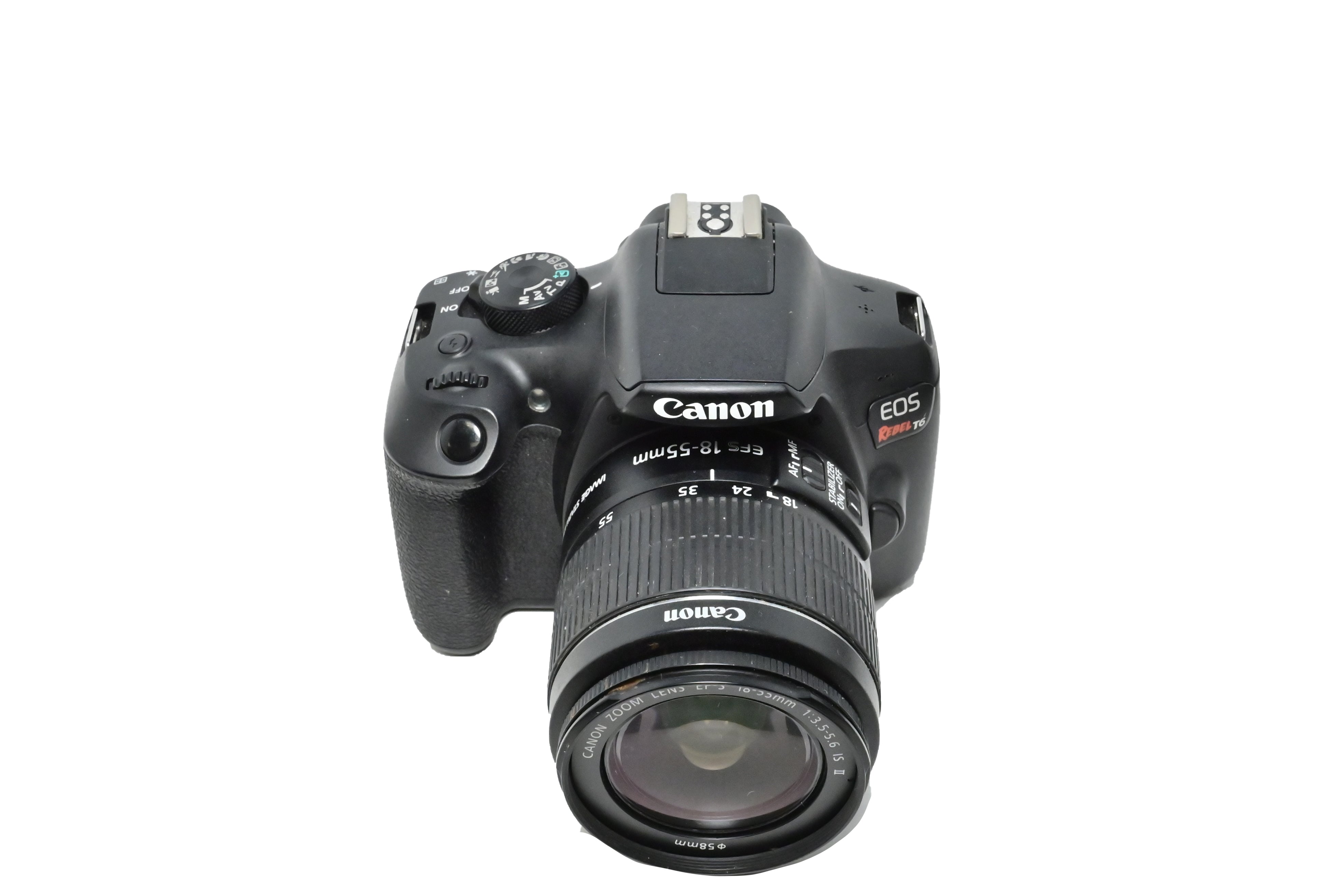 Canon EOS popular Rebel T6 DSLR Camera with EF-S 18-55mm f/3.5-5.6 IS II Lens in Black