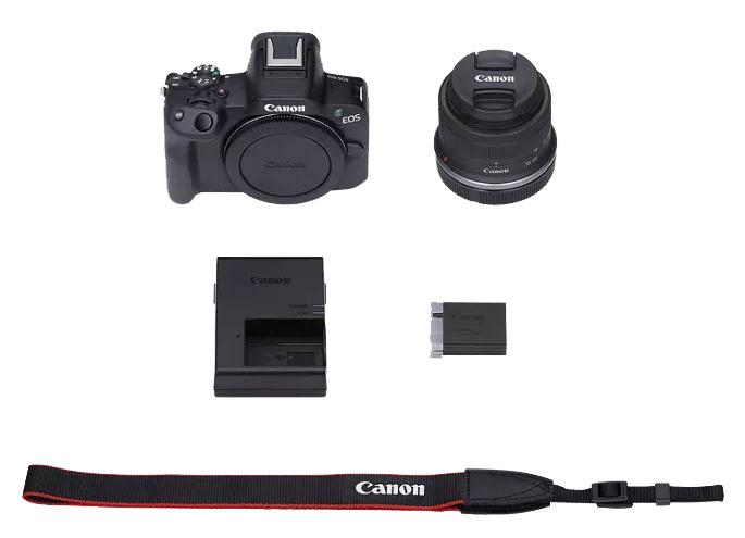 Canon EOS R50 Mirrorless Camera with RF-S 18-45mm F4.5-6.3 IS STM Lens (Black)