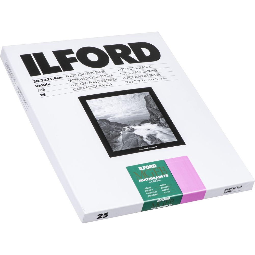 Ilford 1171972 8X10 25 sheet Fiber Glossy Paper