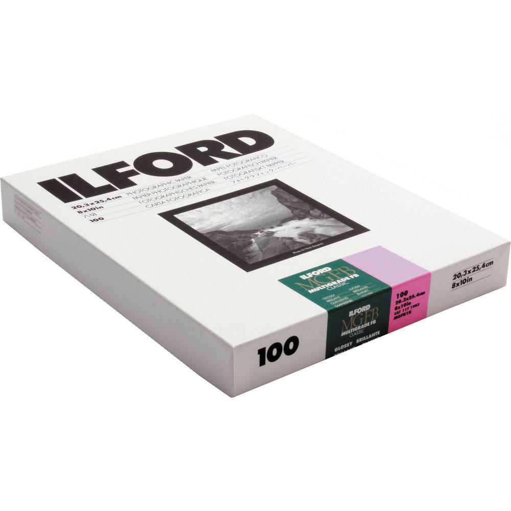 Ilford 1171983 8X10 Fiber Glossy Paper 100- Sheet