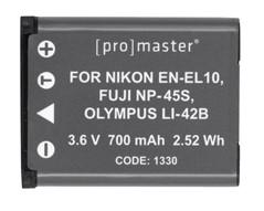 Promaster 1330 Li-ion Battery for Nikon EN-EL10, Fuji NP-45S, Olympus LI-42B