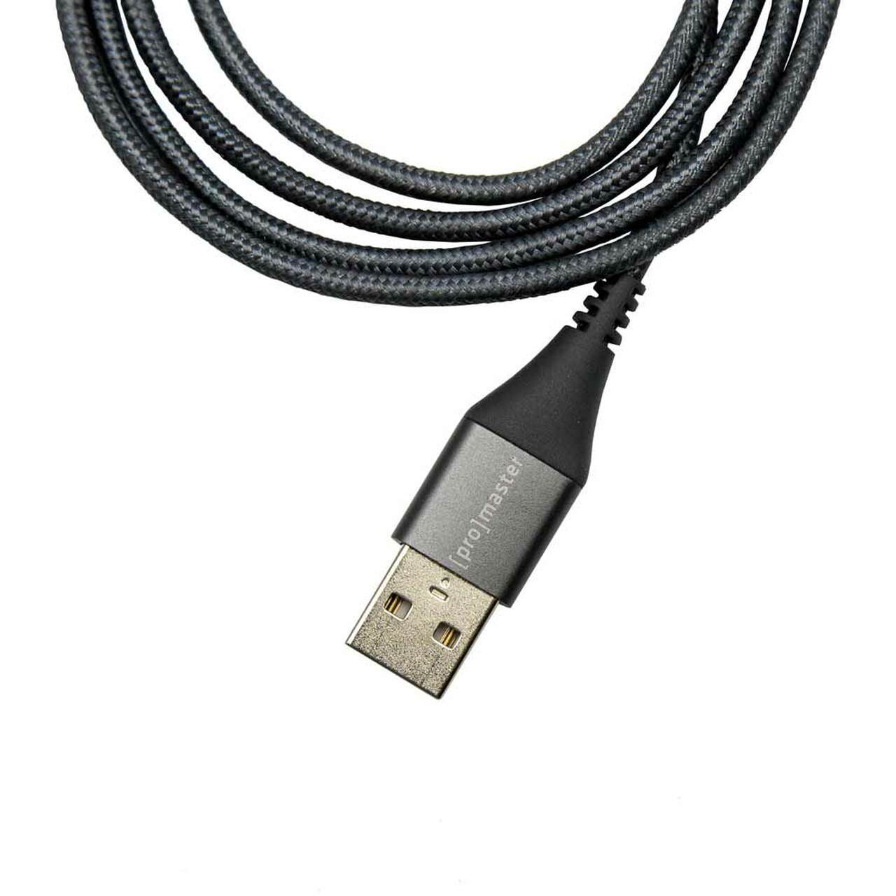 Promaster USB-C to USB-A Braided  Cable 1m - grey