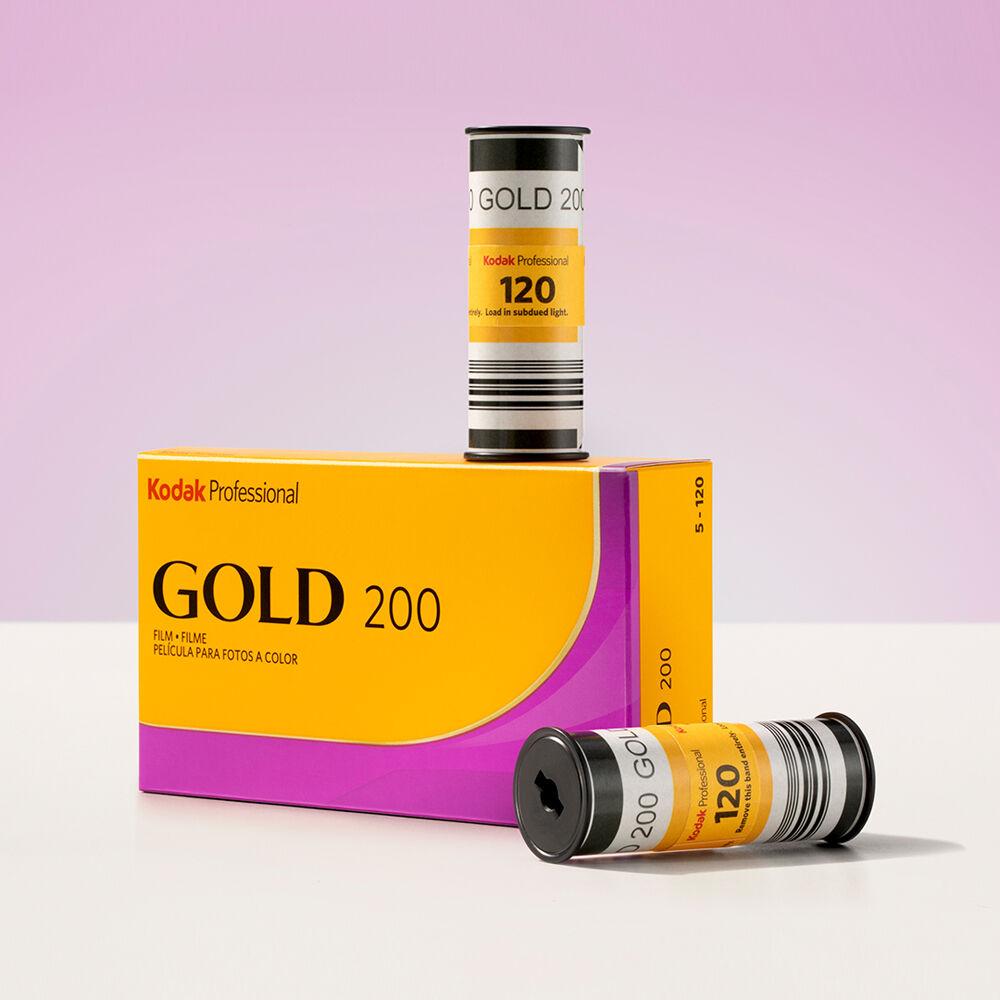 Kodak Professional Gold 200 Color Negative Film Pro Pack (120 Roll Film, 5 Rolls)