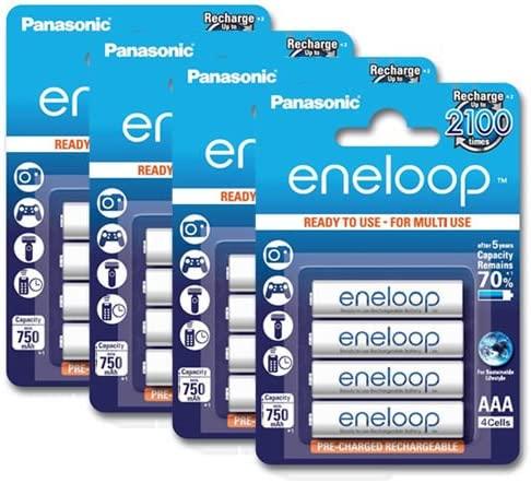 Panasonic eneloop AAA Rechargeable Ni-MH Batteries (800mAh, 4-Pack)