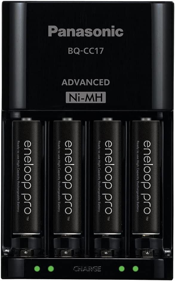 Panasonic eneloop Pro Rechargeable AA Ni-MH Batteries with Charger (2550mAh, 4-Pack)