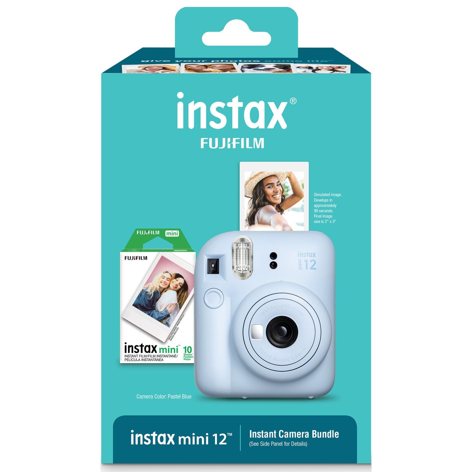 FUJIFILM INSTAX MINI 12 Instant Film Holiday Camera Bundle (Pastel Blue)