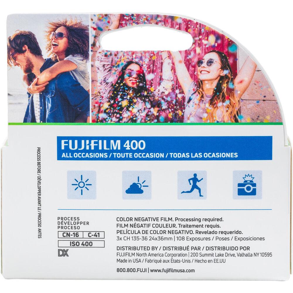 Fujifilm 400-36 (3Pk) Color Negative Film (35mm, 36 Exposures, 3 Pack)