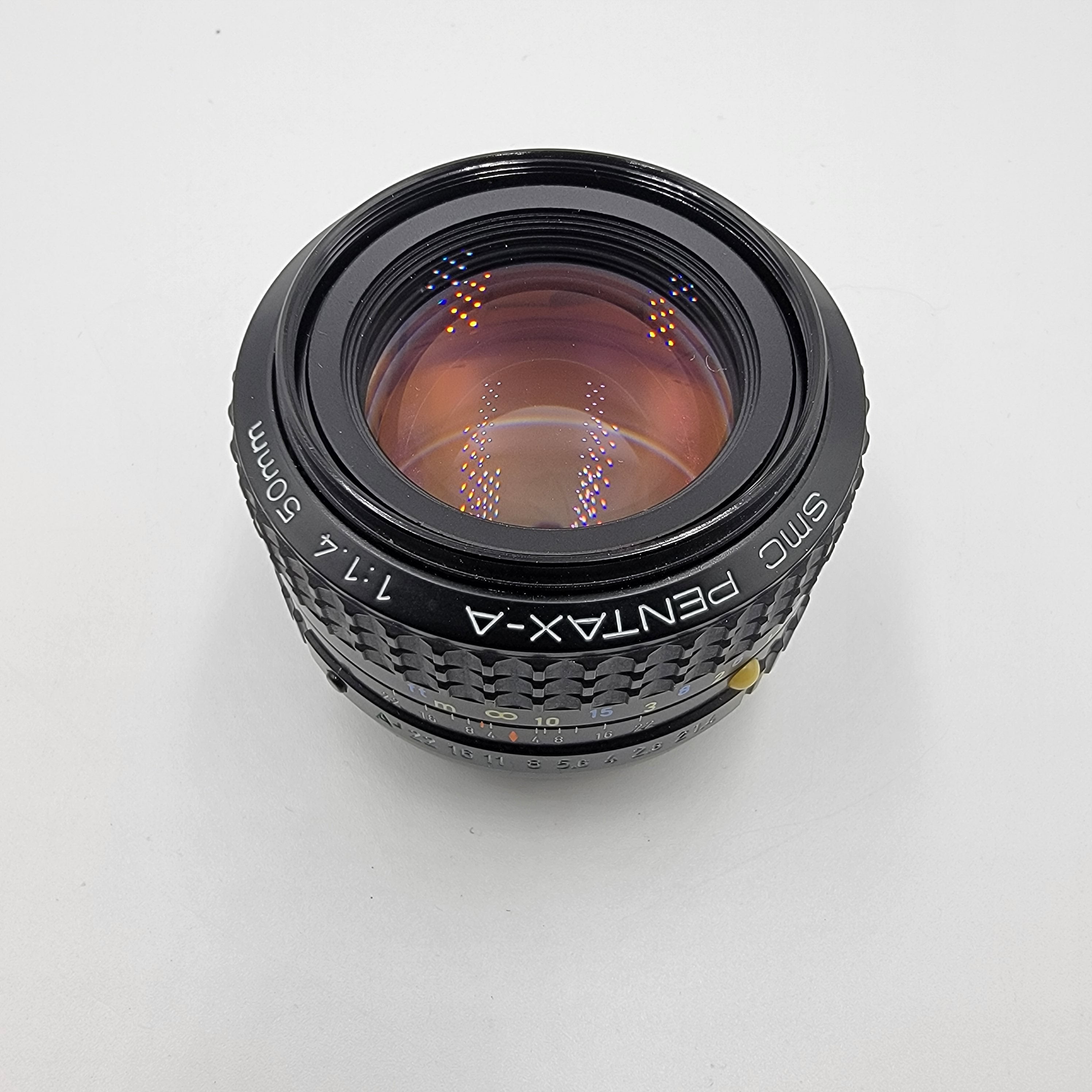 Used Pentax SMC 50mm F1.4 Film Lens W/ Front and Rear caps