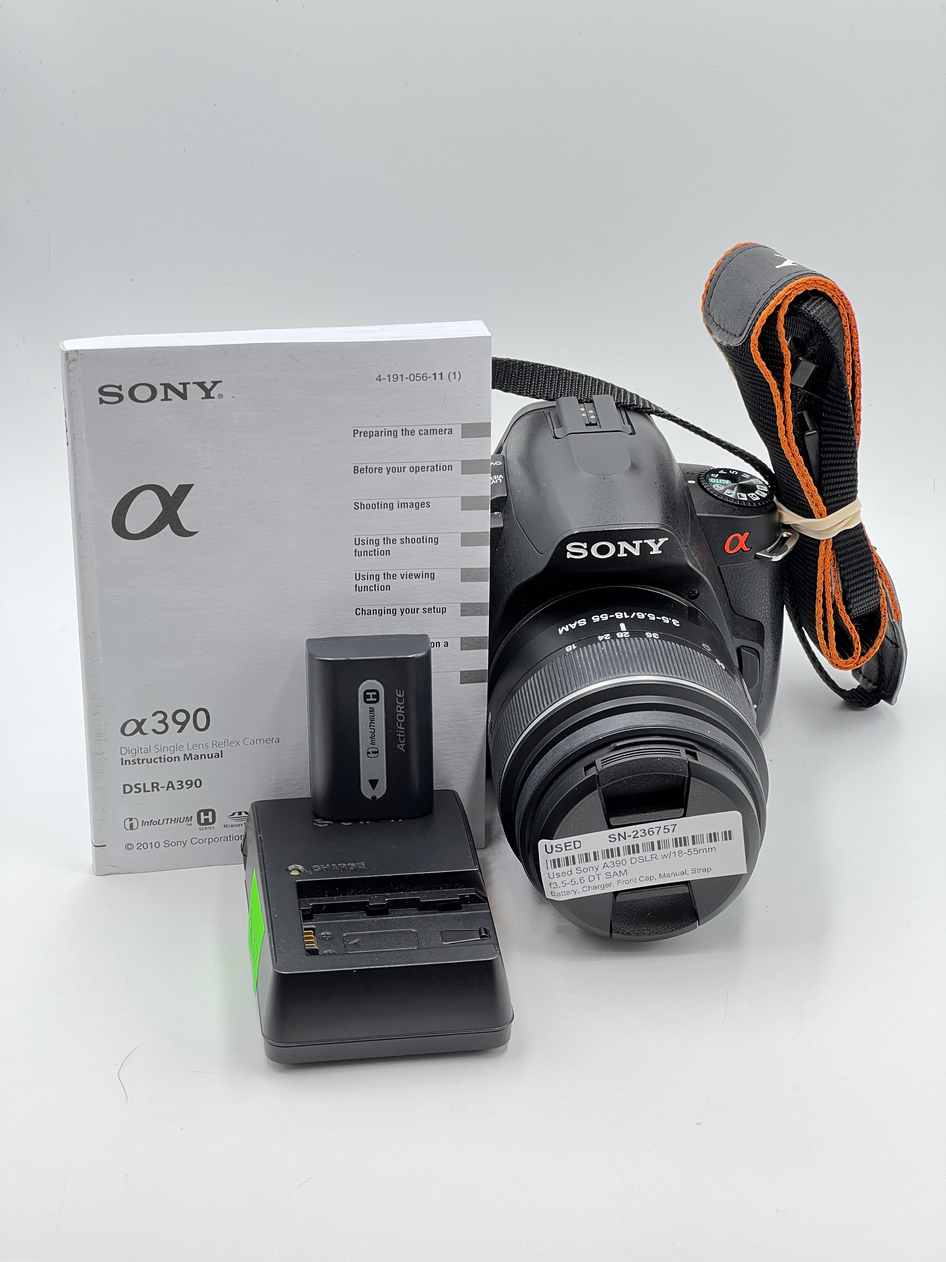 Used Sony A390 DSLR w/18-55mm f3.5-5.6 DT SAM