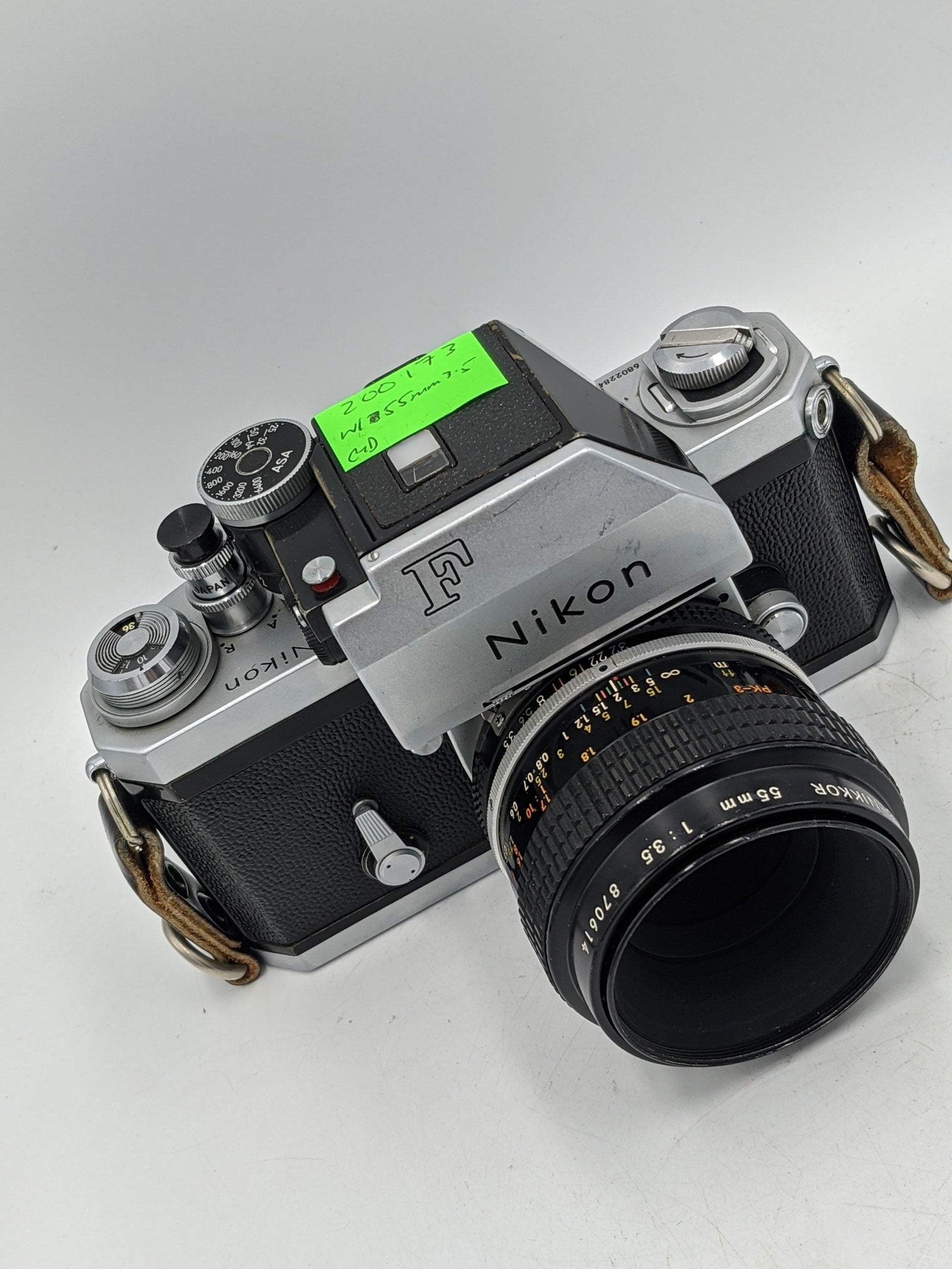 USED Nikon F Film SLR W/ 55mm F3.5 Micro Lens