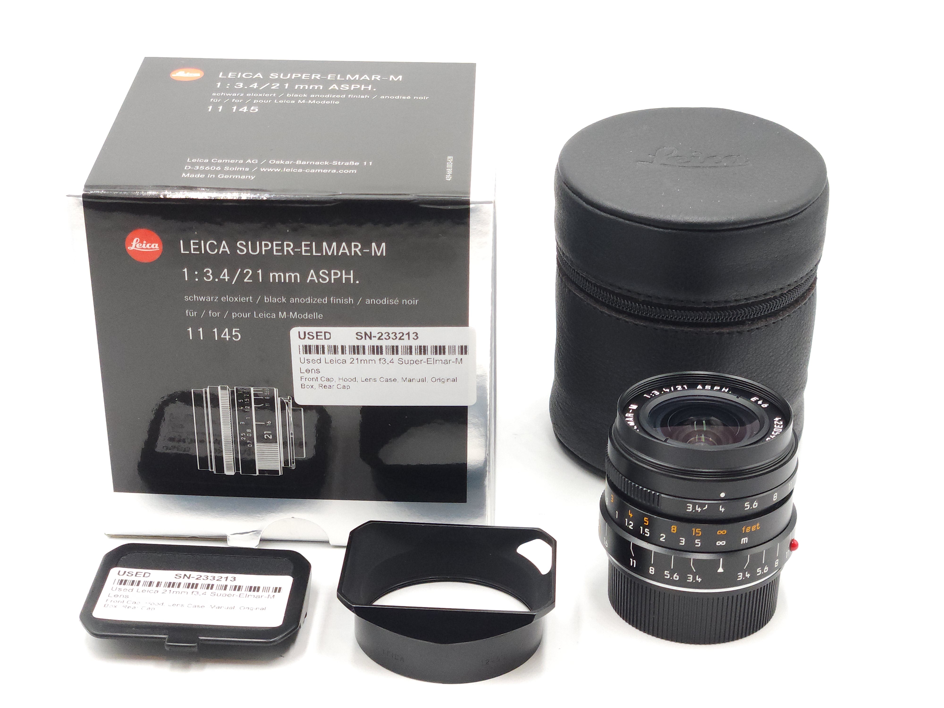 Used Leica 21mm f3.4 Super-Elmar-M Lens