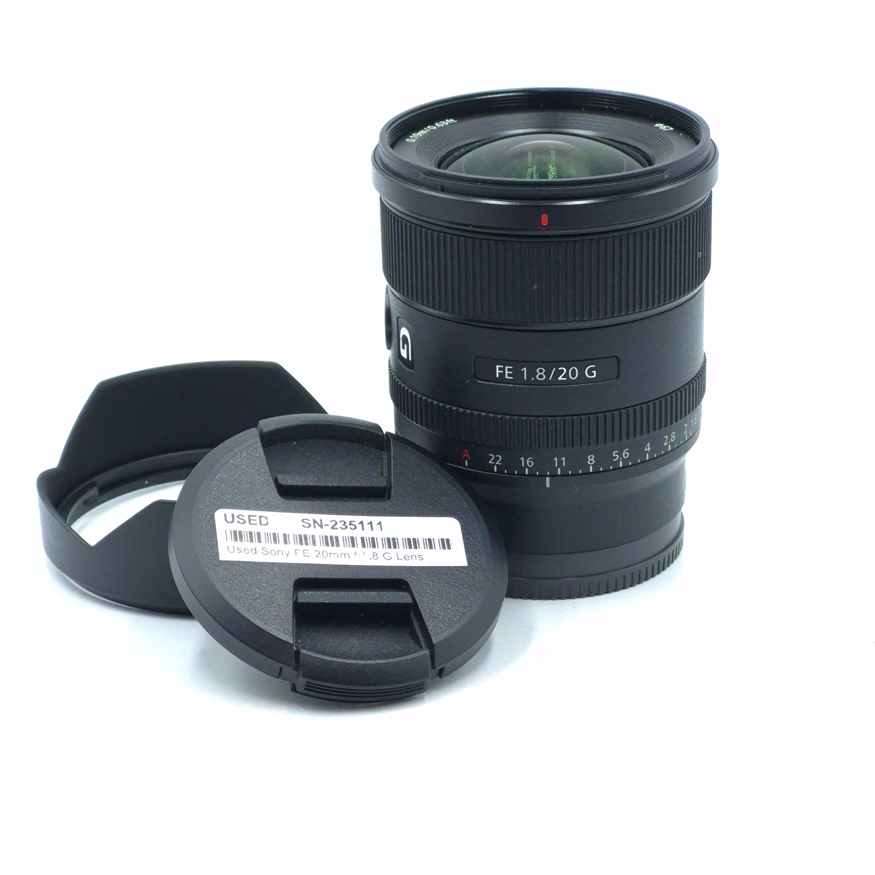 Used Sony FE 20mm f/1.8 G Lens