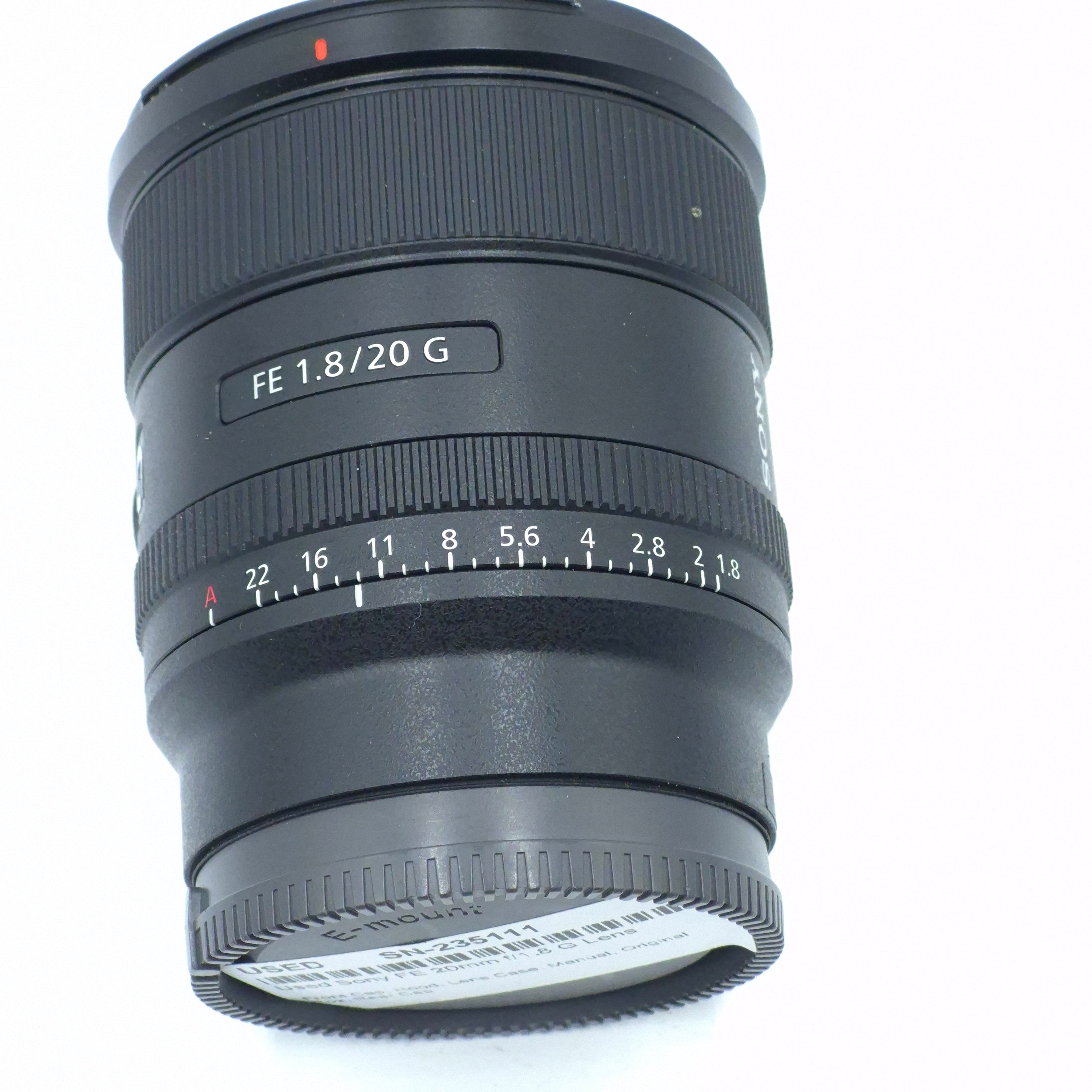 Used Sony FE 20mm f/1.8 G Lens