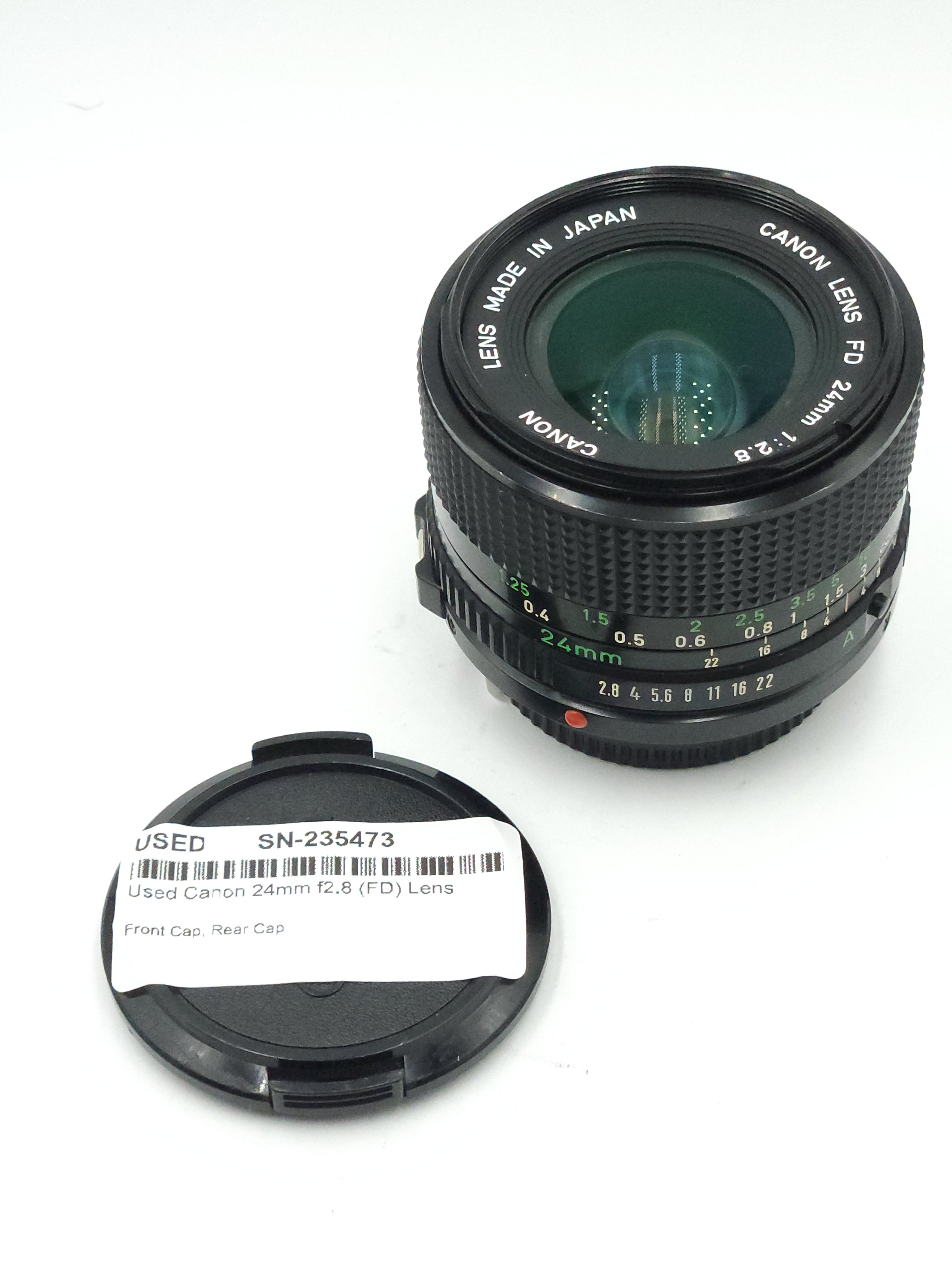 Used Canon 24mm f2.8 (FD) Lens