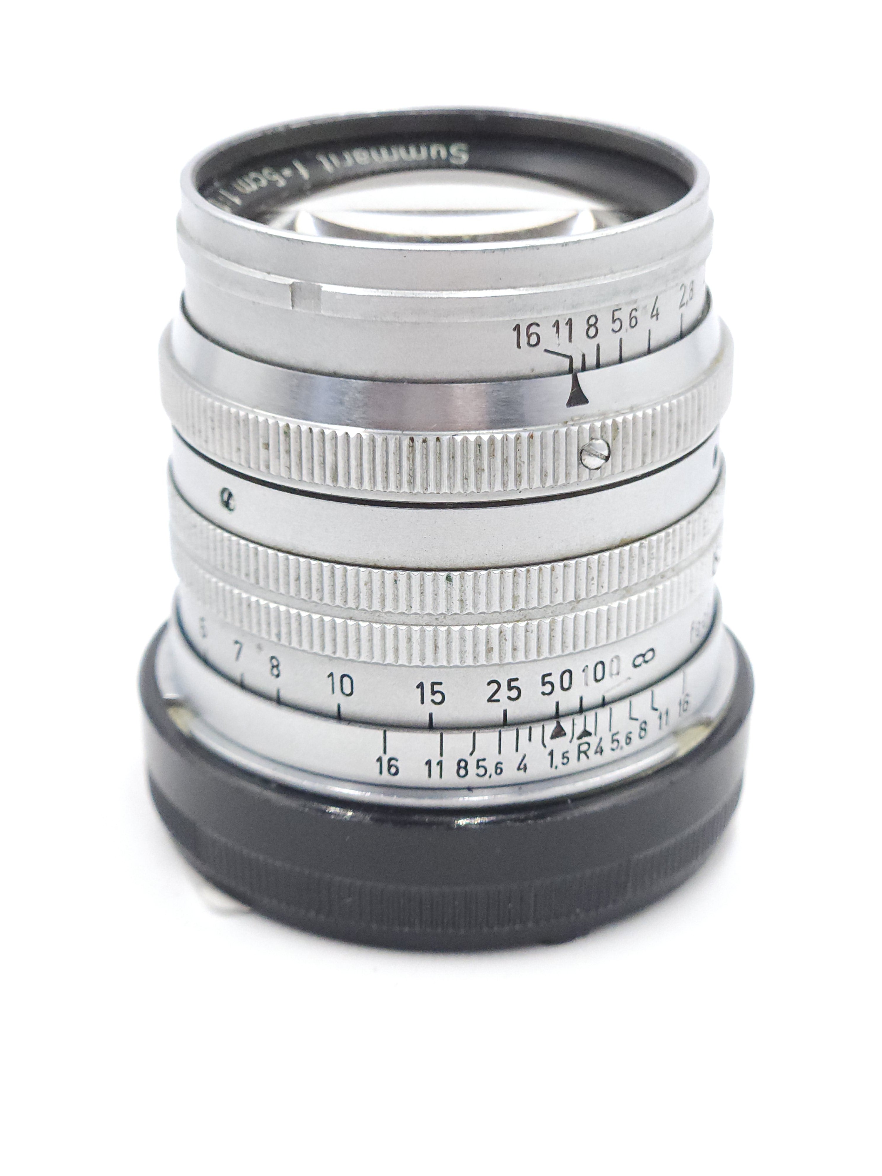 Used Leitz Wetzlar Summarit 5cm (50mm) f1.5 Lens w/Y, OR, & GR Filters