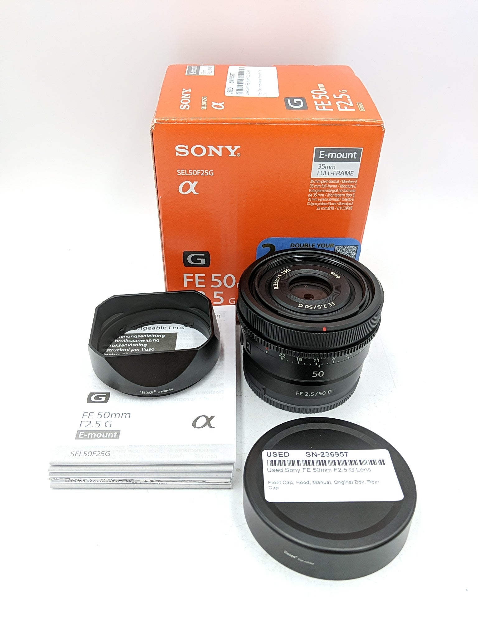 Used Sony FE 50mm F2.5 G Lens