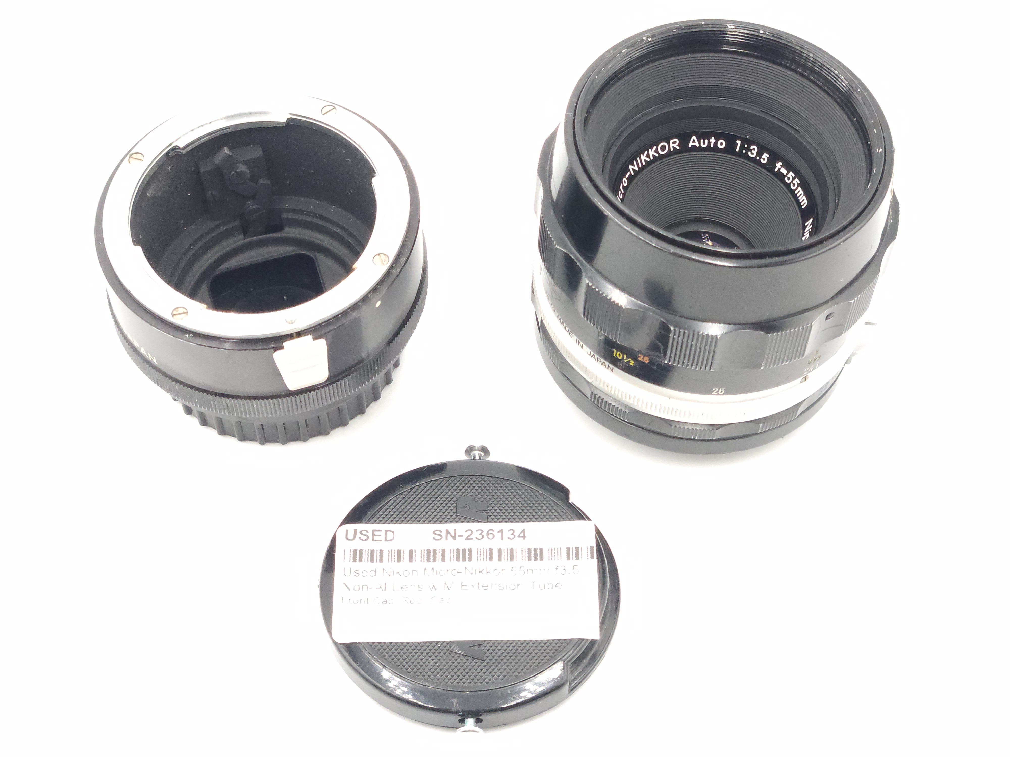 Used Nikon Micro-Nikkor 55mm f3.5 Non-AI Lens w/M Extension Tube