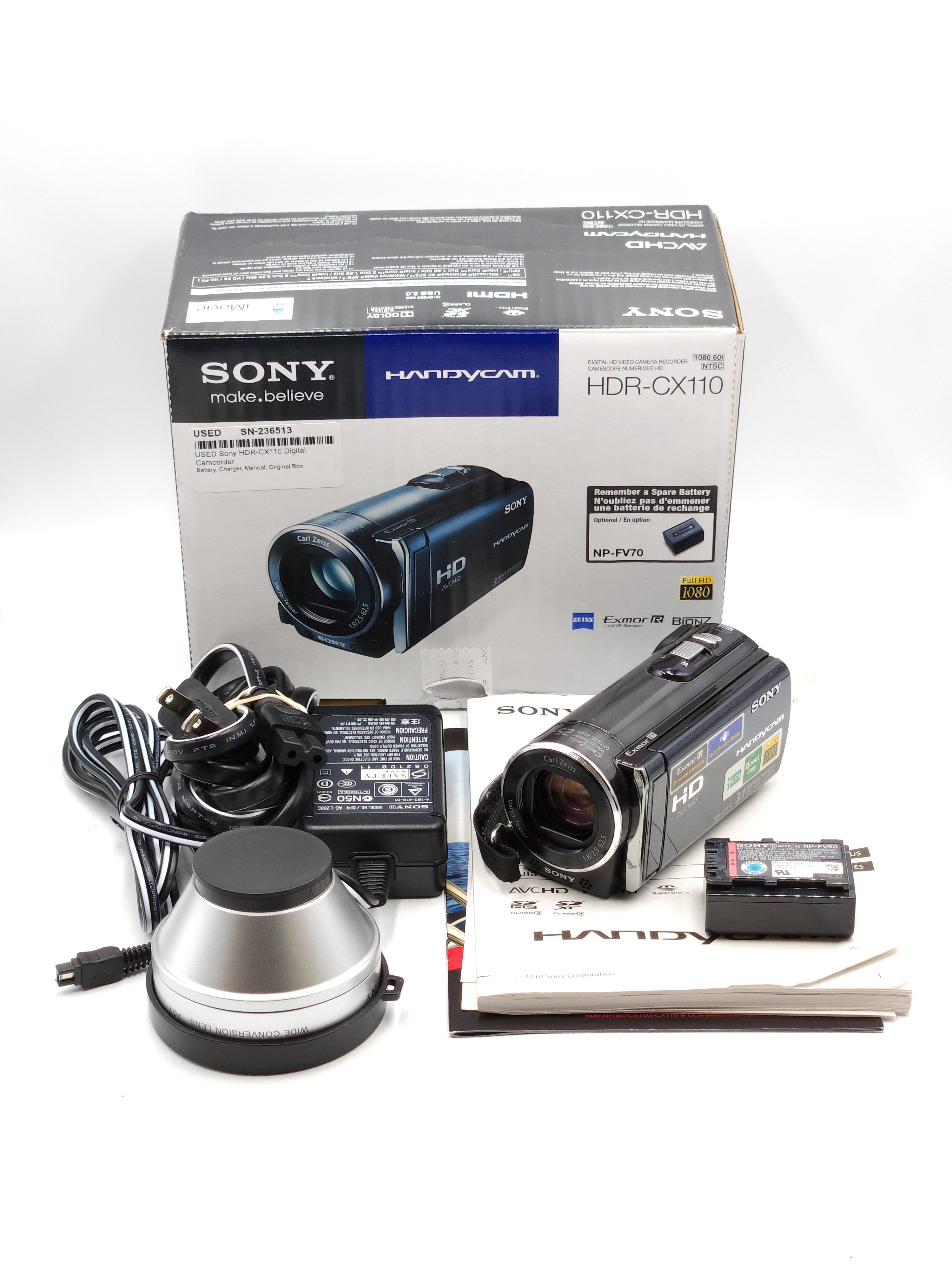 USED Sony HDR-CX110 Digital Camcorder