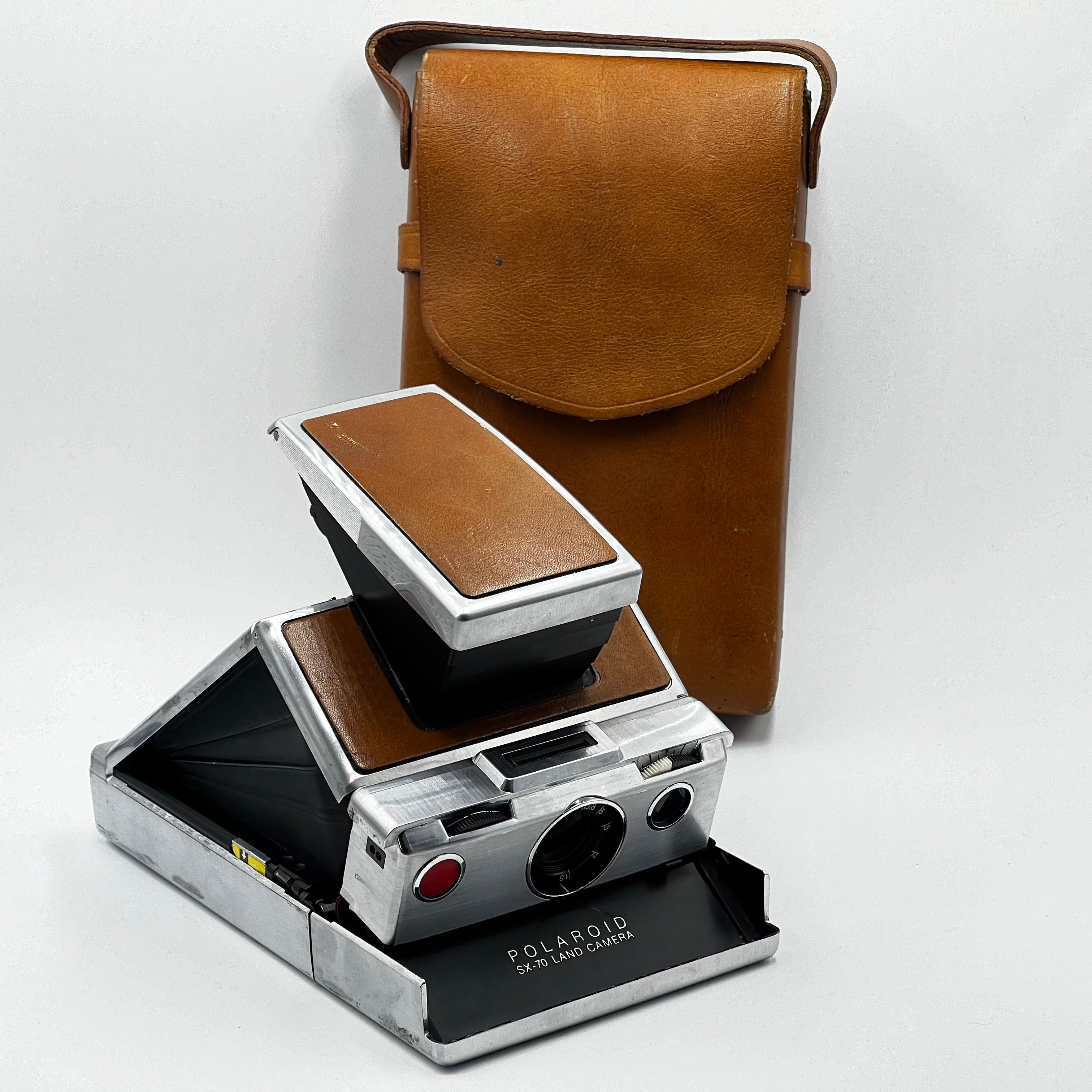 Used Polaroid SX-70 Land Instant Camera (Brown Leather) w/Leather Case