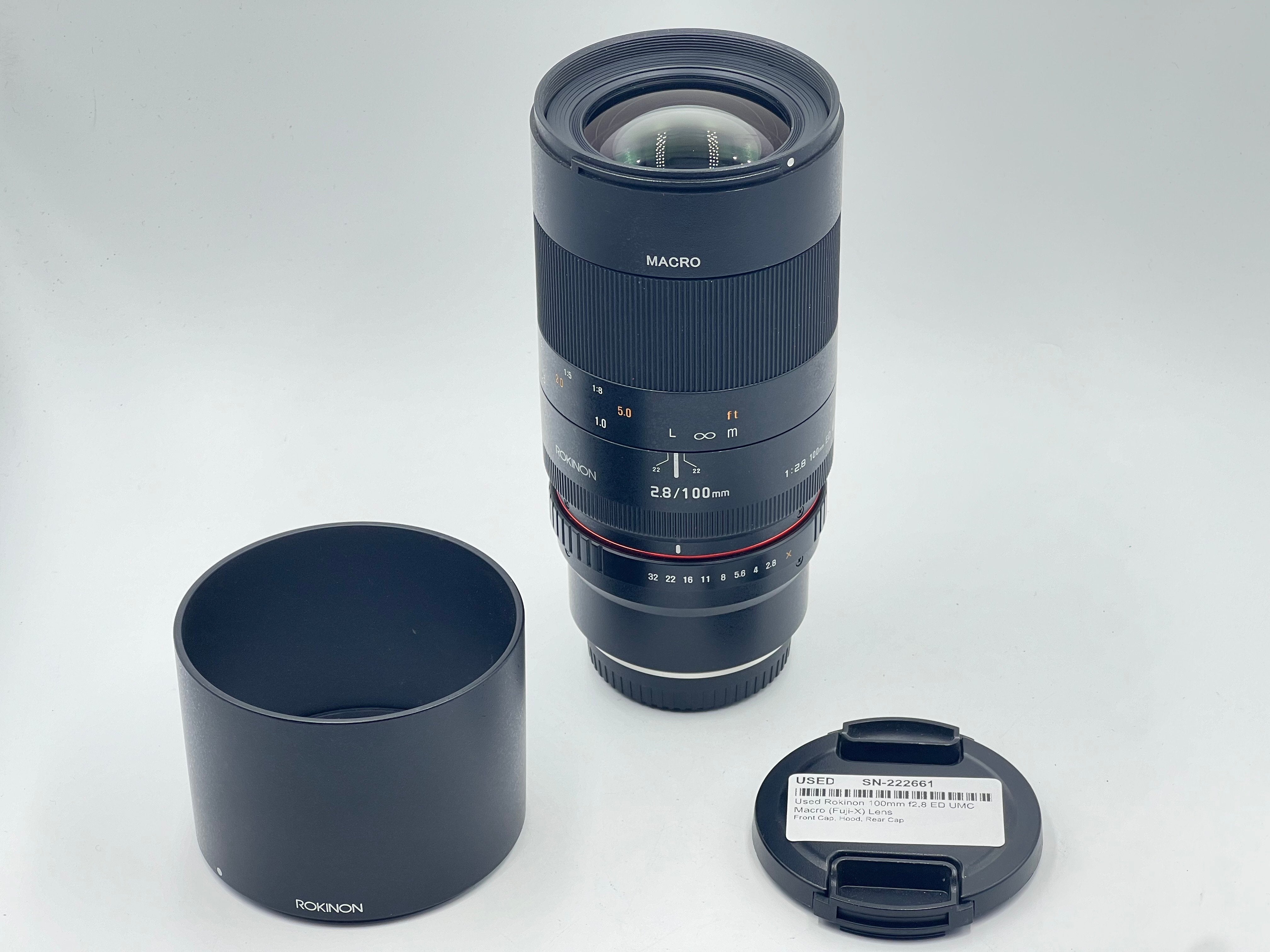 Used Rokinon 100mm f2.8 ED UMC Macro (Fuji-X) Lens