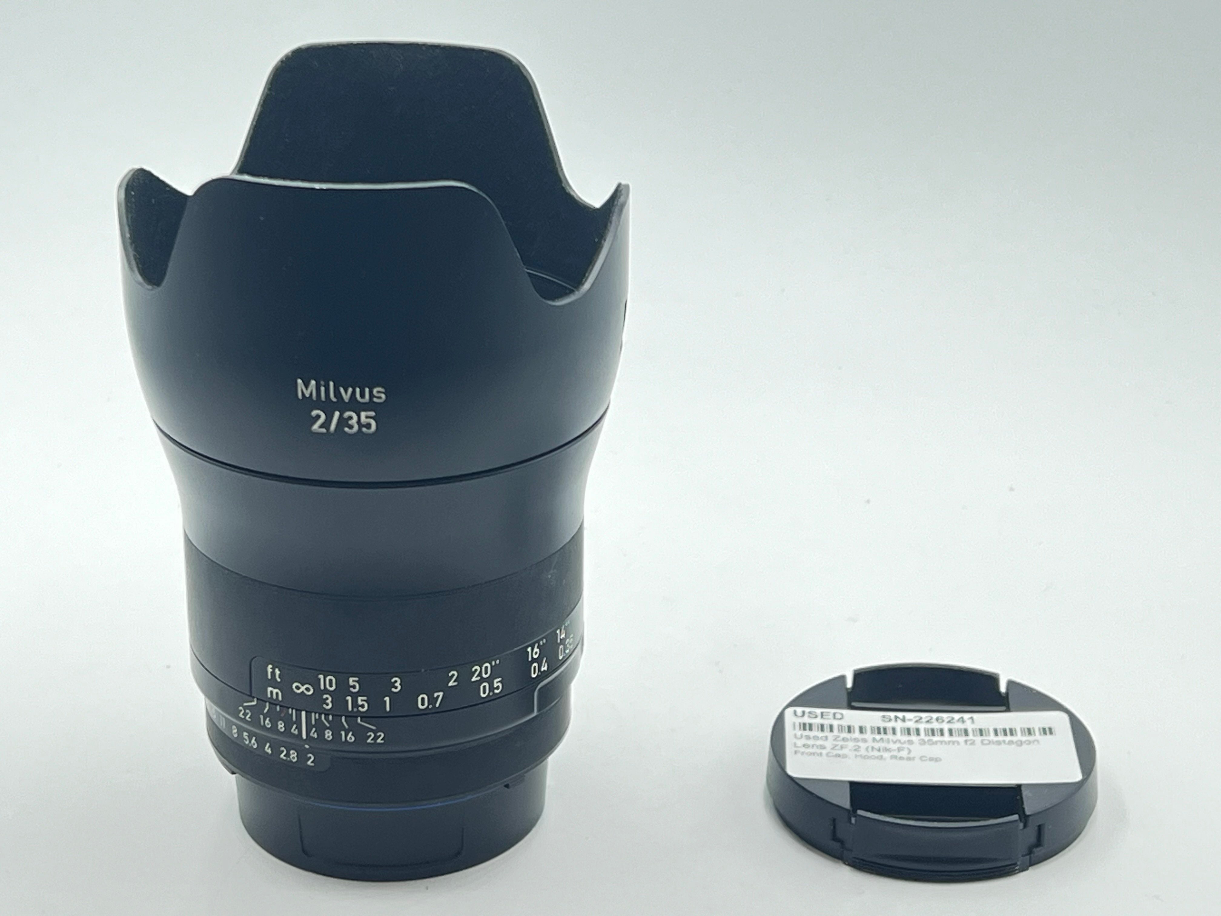 Used Zeiss Milvus 35mm f2 Distagon Lens ZF.2 (Nik-F)