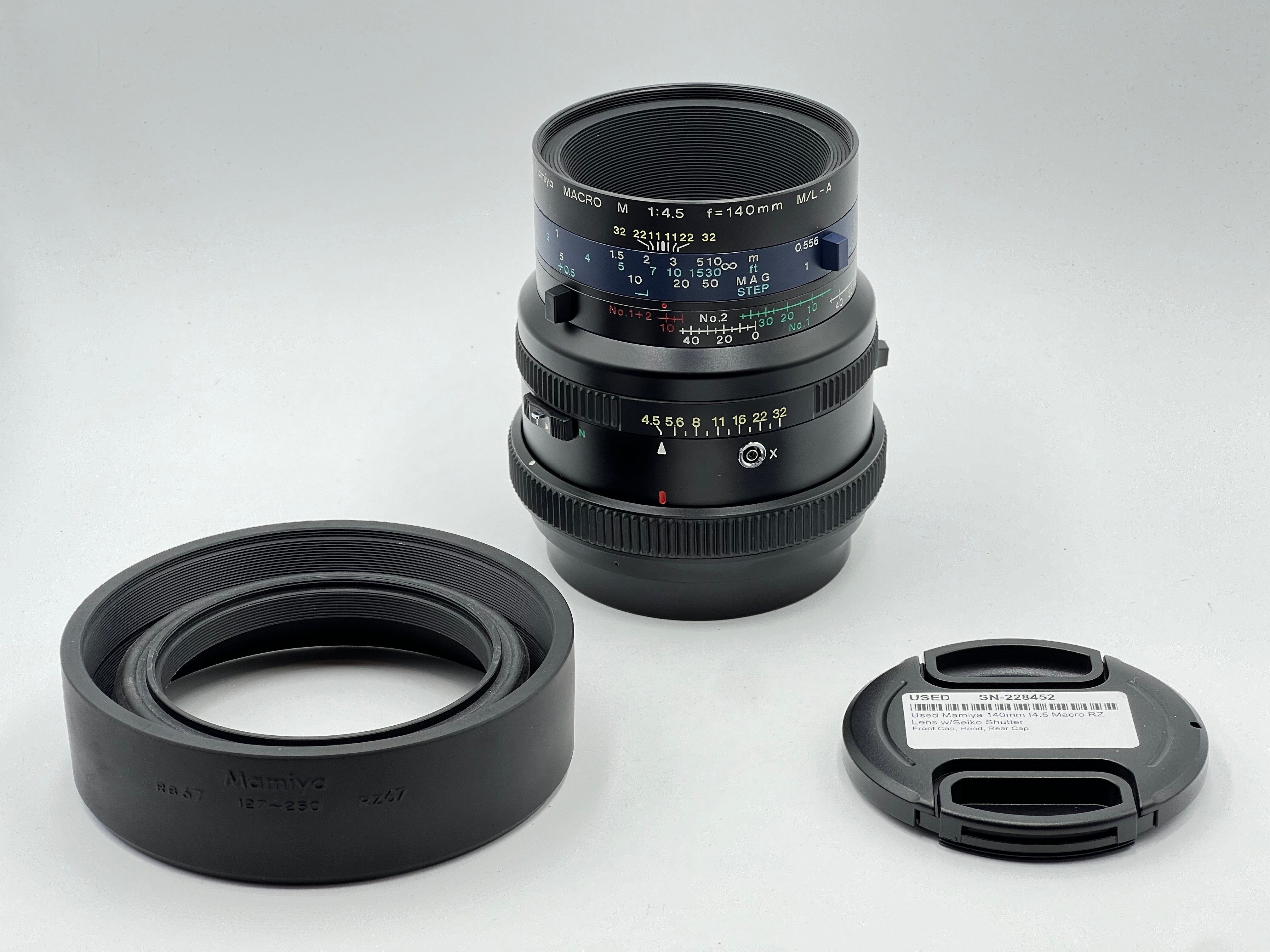 Used Mamiya 140mm f4.5 Macro RZ  Lens w/Seiko Shutter