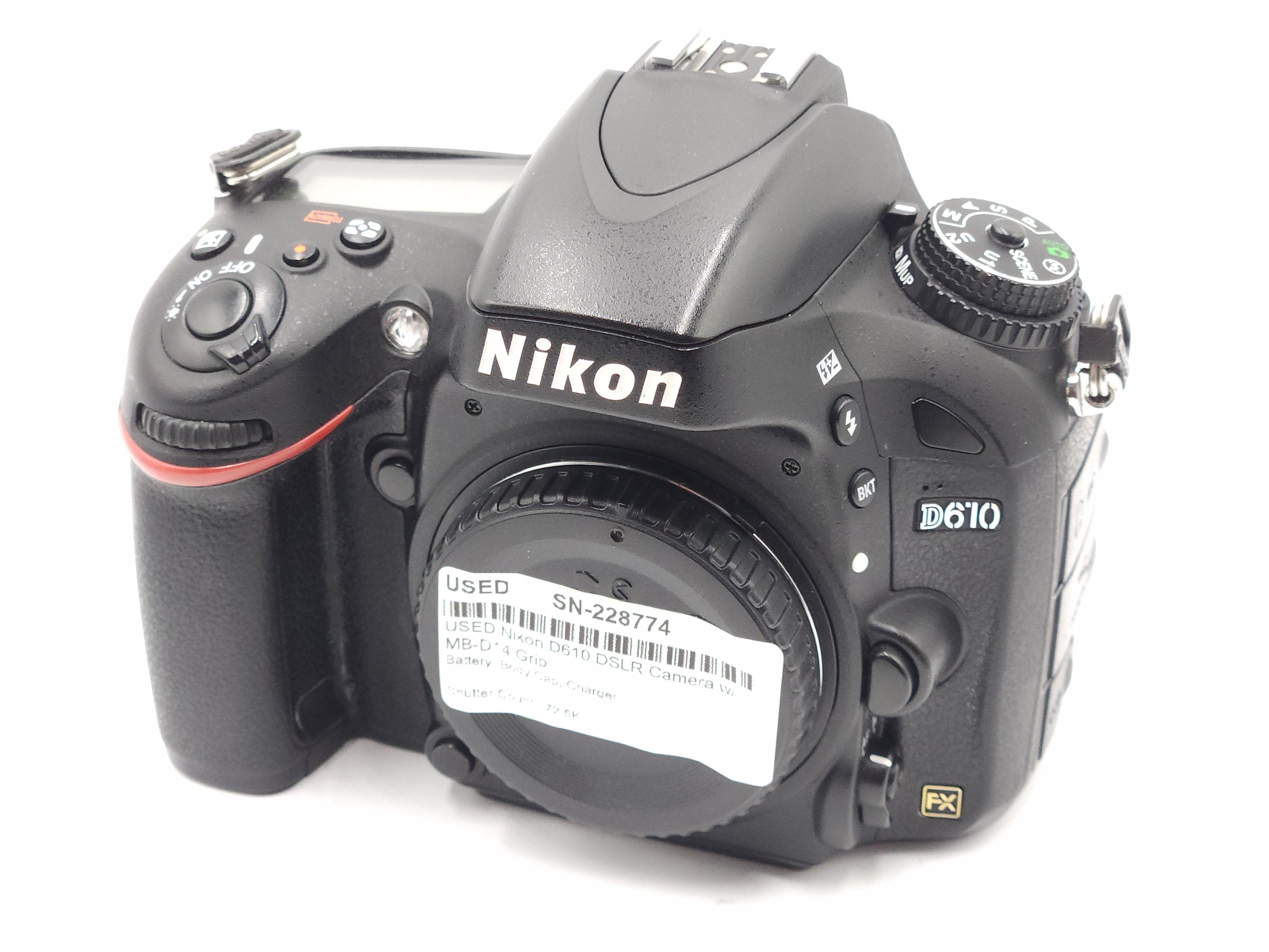 USED Nikon D610 DSLR Camera w/MB-D14 Grip