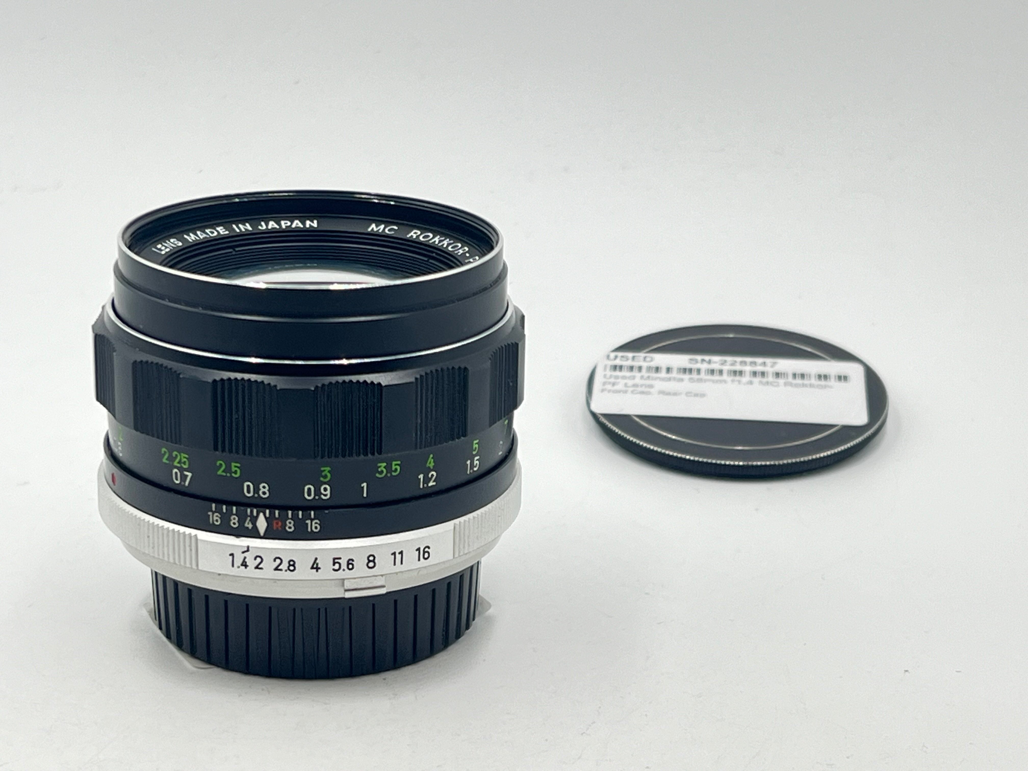 Used Minolta 58mm f1.4 MC Rokkor-PF Lens