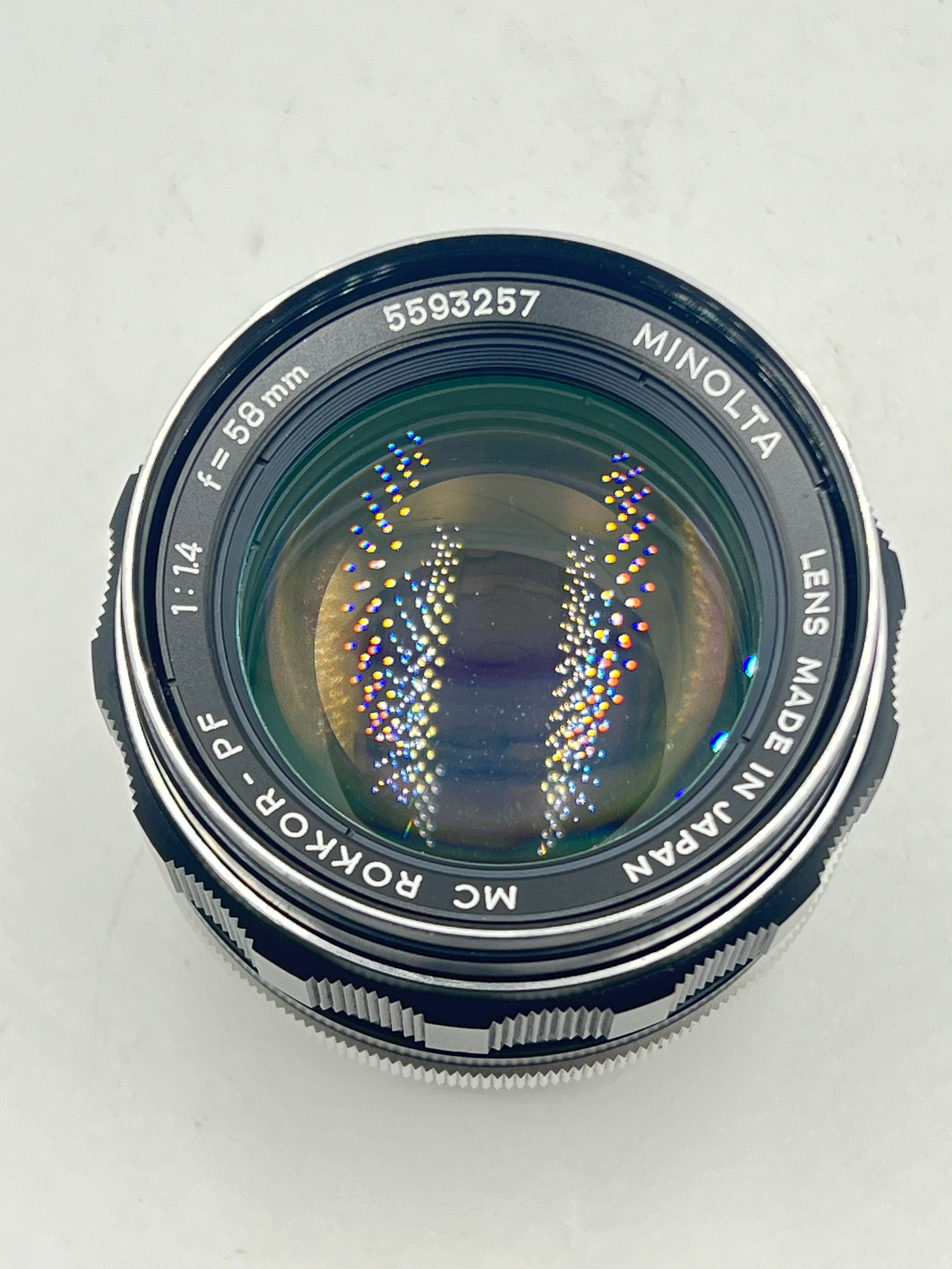 Used Minolta 58mm f1.4 MC Rokkor-PF Lens