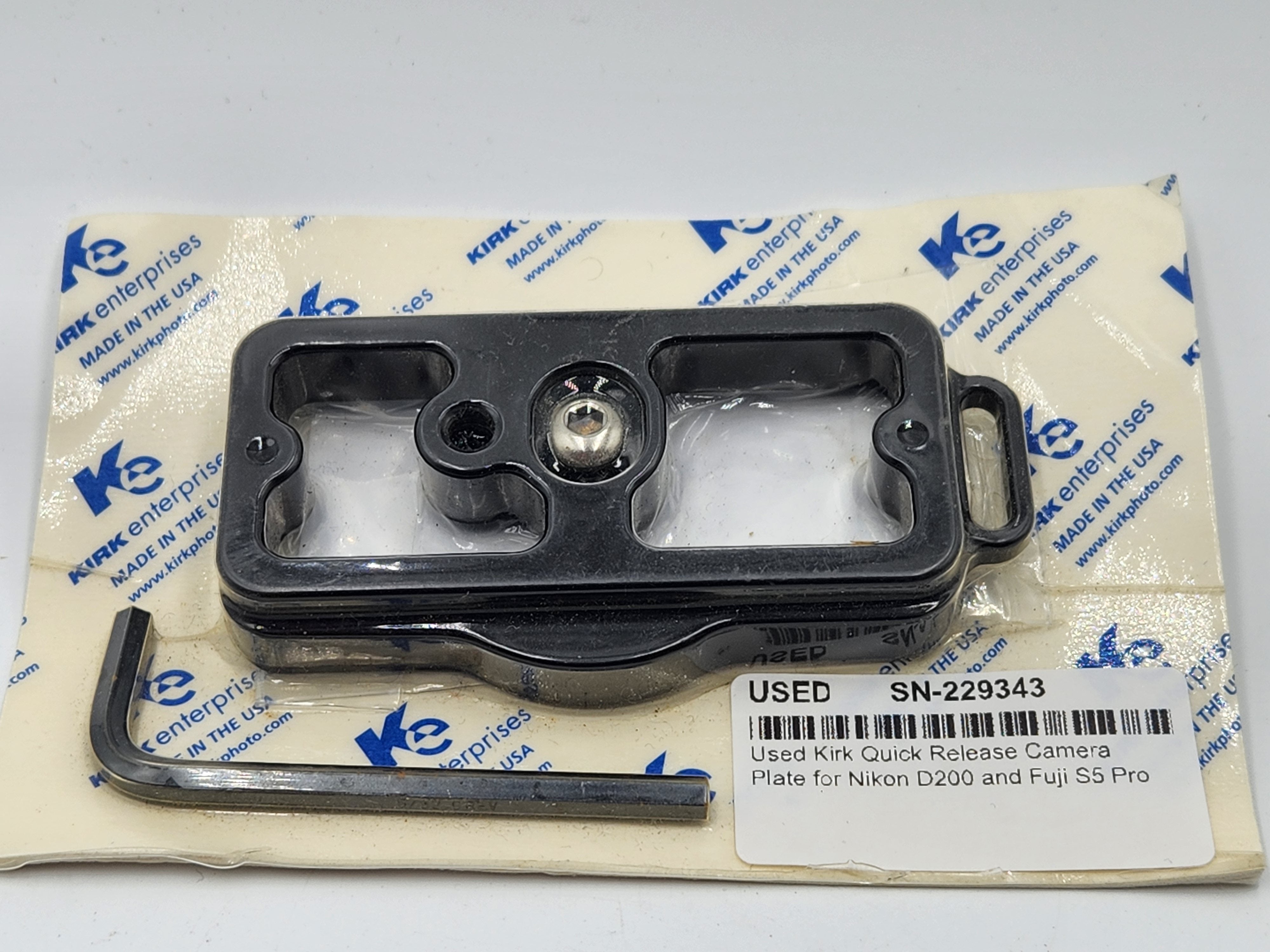 Used Kirk Quick Release Camera Plate for Nikon D200 and Fuji S5 Pro Camera