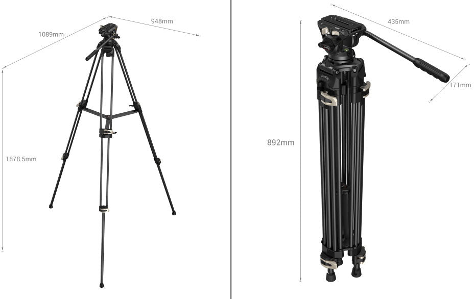 SmallRig AD-01 Heavy-Duty Tripod with Fluid Head