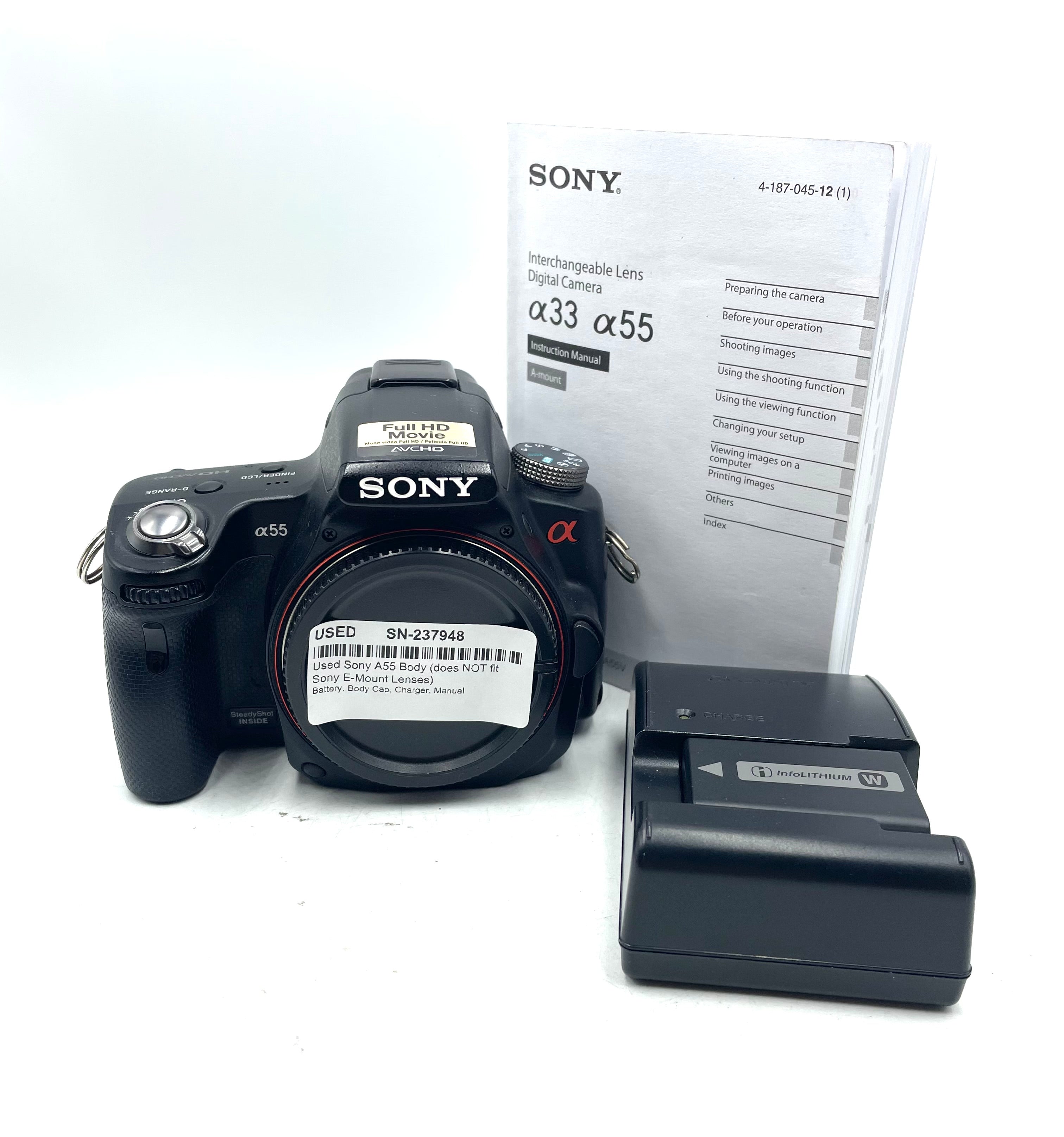 Used Sony A55 Body (does NOT fit Sony E-Mount Lenses)