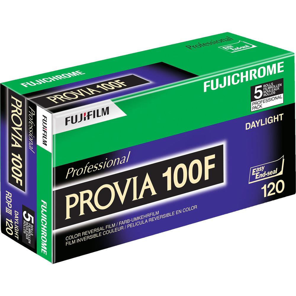 FUJIFILM Fujichrome Provia 100F Professional RDP-III Color Transparency Film (120 Roll Film, 5 Pack)