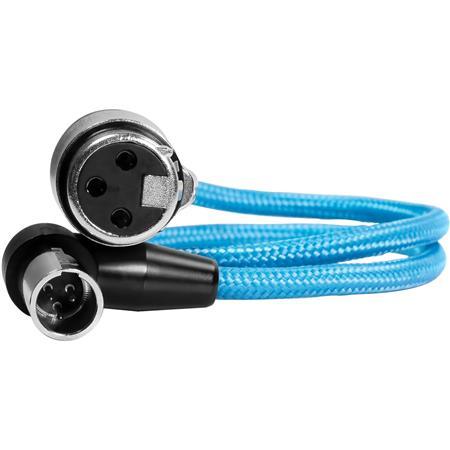 Kondor Blue Right-Angle Mini-XLR Male to XLR Female Cable for BMPCC 6K Pro & Canon C70 (17")