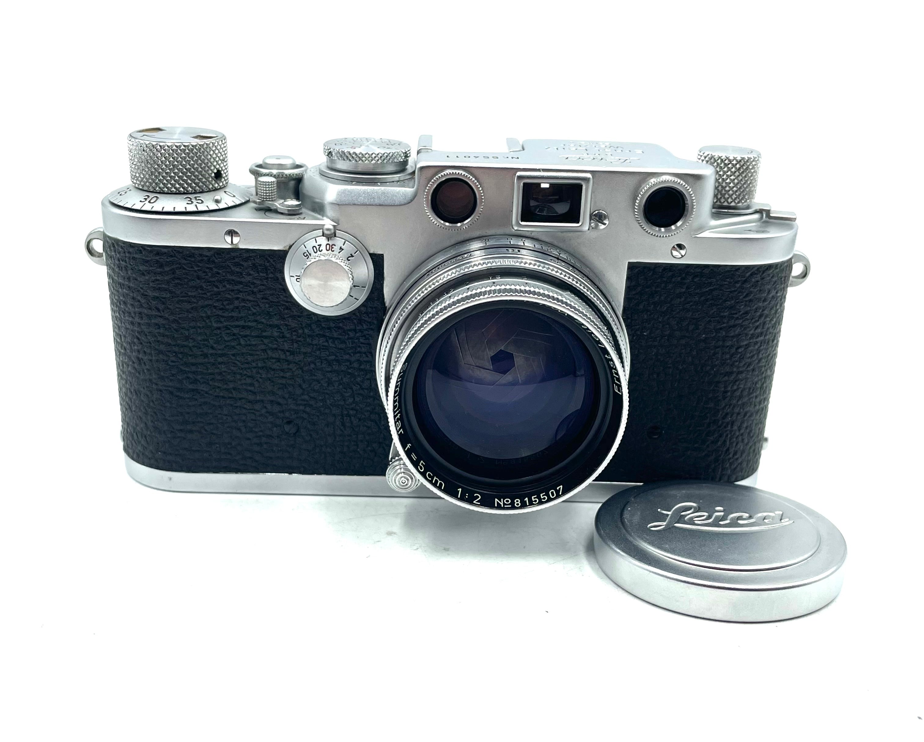 USED Leica IIIF Red Dial 35mm Film Rangefinder Camera W/ Summitar 50mm F2 Lens