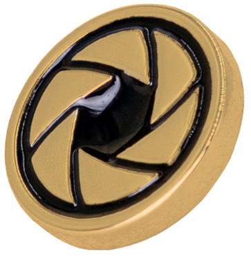 Deluxe Soft Shutter Button - Bright Brass Leaf Shutter Design