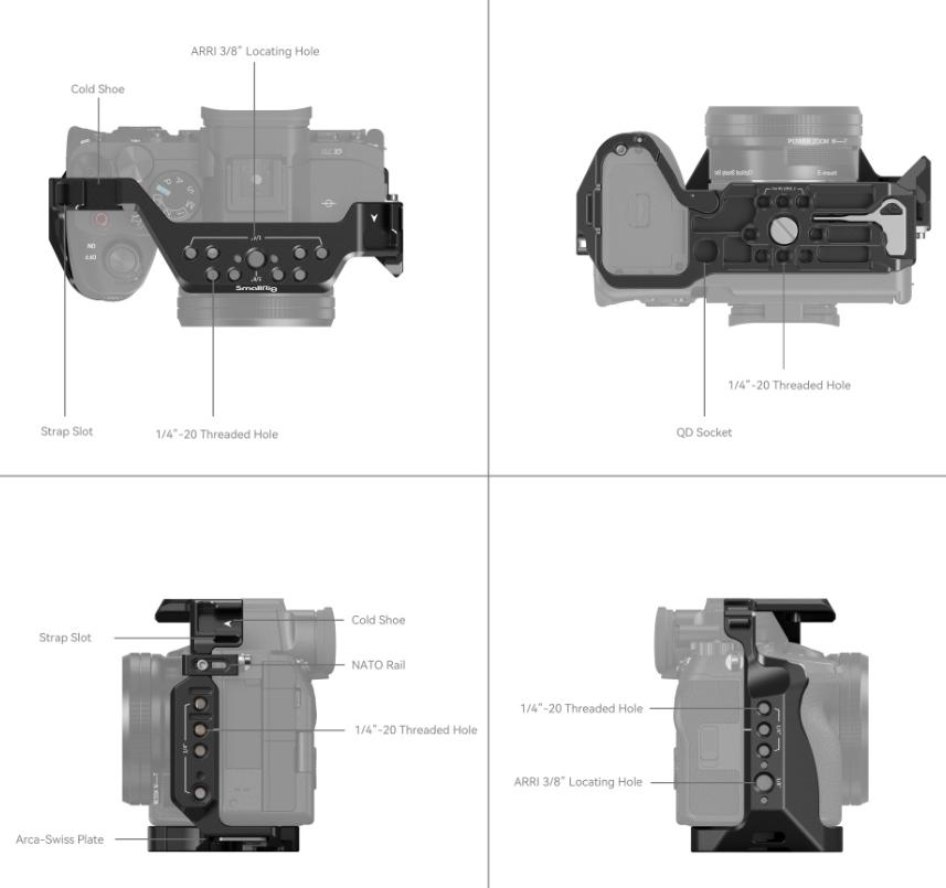 SmallRig Full Cage for Sony Alpha 7R V / Alpha 7 IV / Alpha 7S III / Alpha 1 / Alpha 7R IV