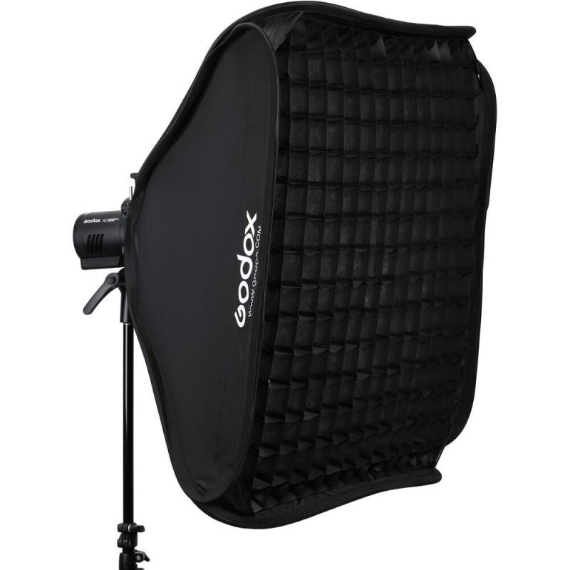 Godox S2 Speedlite Bracket with Softbox, Grid & Carrying Bag Kit (23.6 x 23.6") SGGV6060