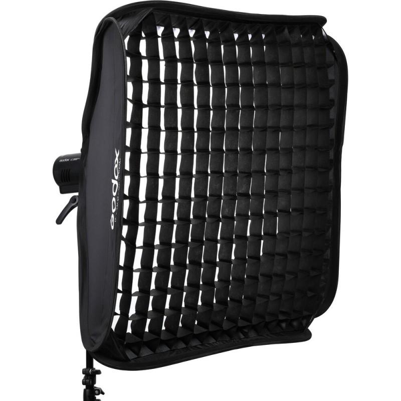 Godox S2 Speedlite Bracket with Softbox, Grid & Carrying Bag Kit (23.6 x 23.6") SGGV6060