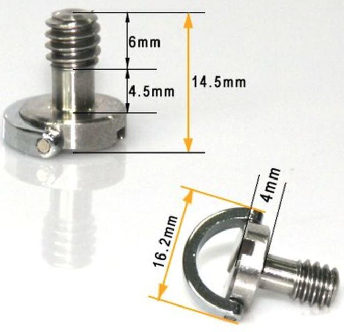 SmallRig 838 Quick Release Camera Screw with D-Ring (1/4"-20, Pair)