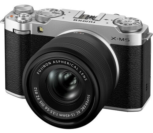 Fujifilm X-M5 Mirrorless Camera (Silver) with XC 15-45mm F3.5-5.6 OIS PZ Lens Kit