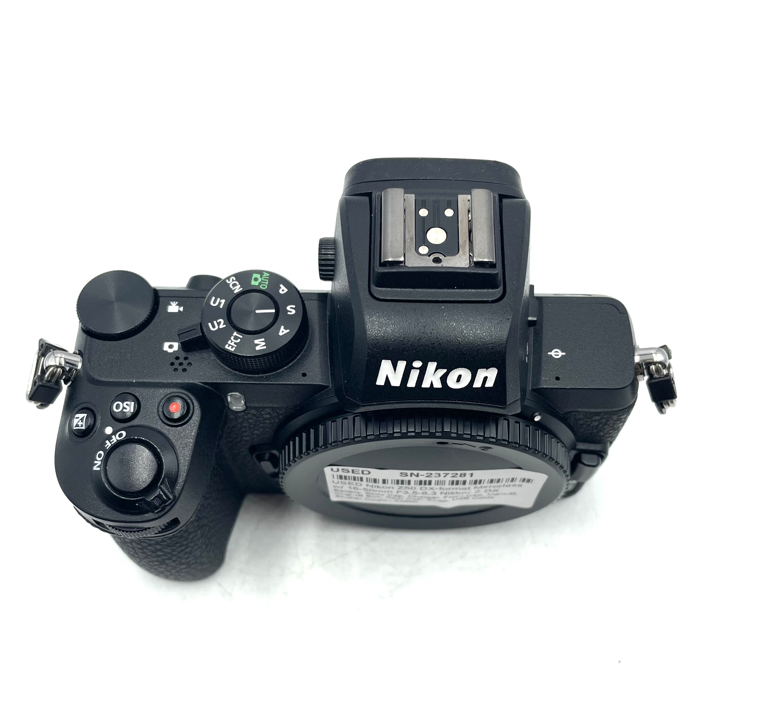 USED Nikon Z50 DX-format Mirrorless w/ 16-50mm F3.5-6.3 Nikkor Z DX Lens & 50-250mm F4.5-6.3 VR NIKKOR Z DX Lens