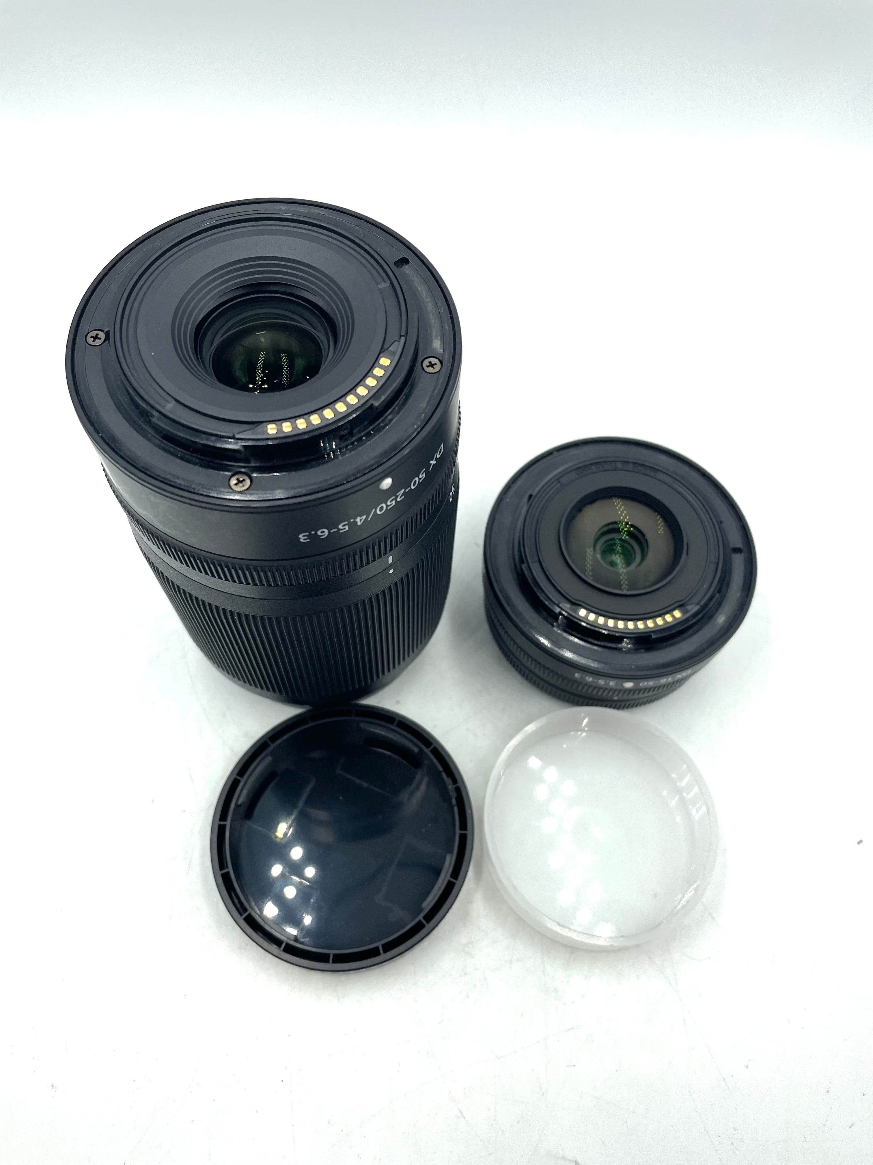 USED Nikon Z50 DX-format Mirrorless w/ 16-50mm F3.5-6.3 Nikkor Z DX Lens & 50-250mm F4.5-6.3 VR NIKKOR Z DX Lens