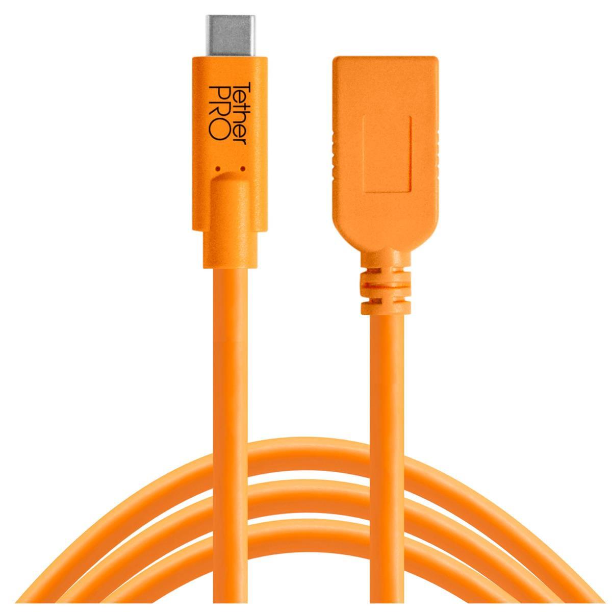 Tether Tools TetherPro USB Type-C to USB Type-A Extension Cable (15', Orange)