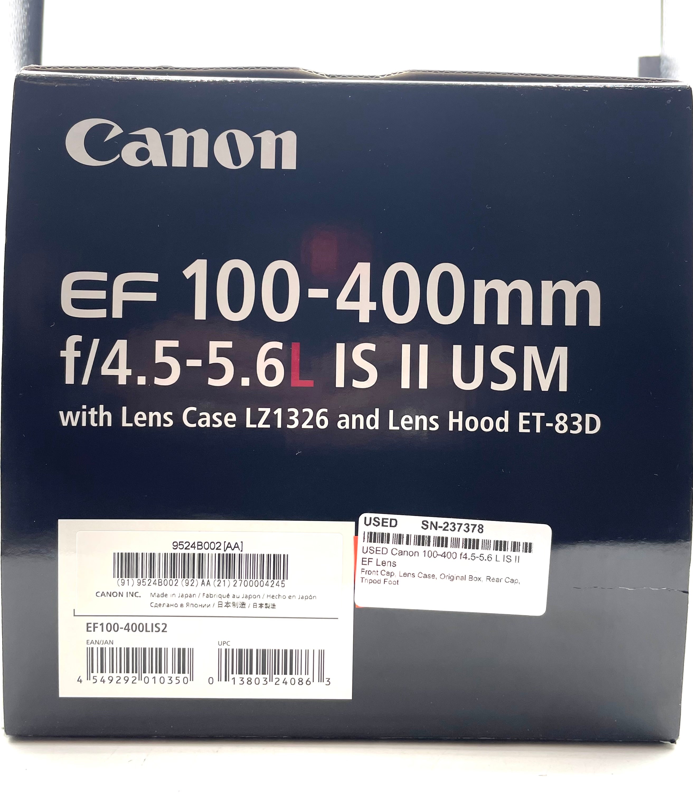 USED Canon 100-400 f4.5-5.6 L IS II EF Lens