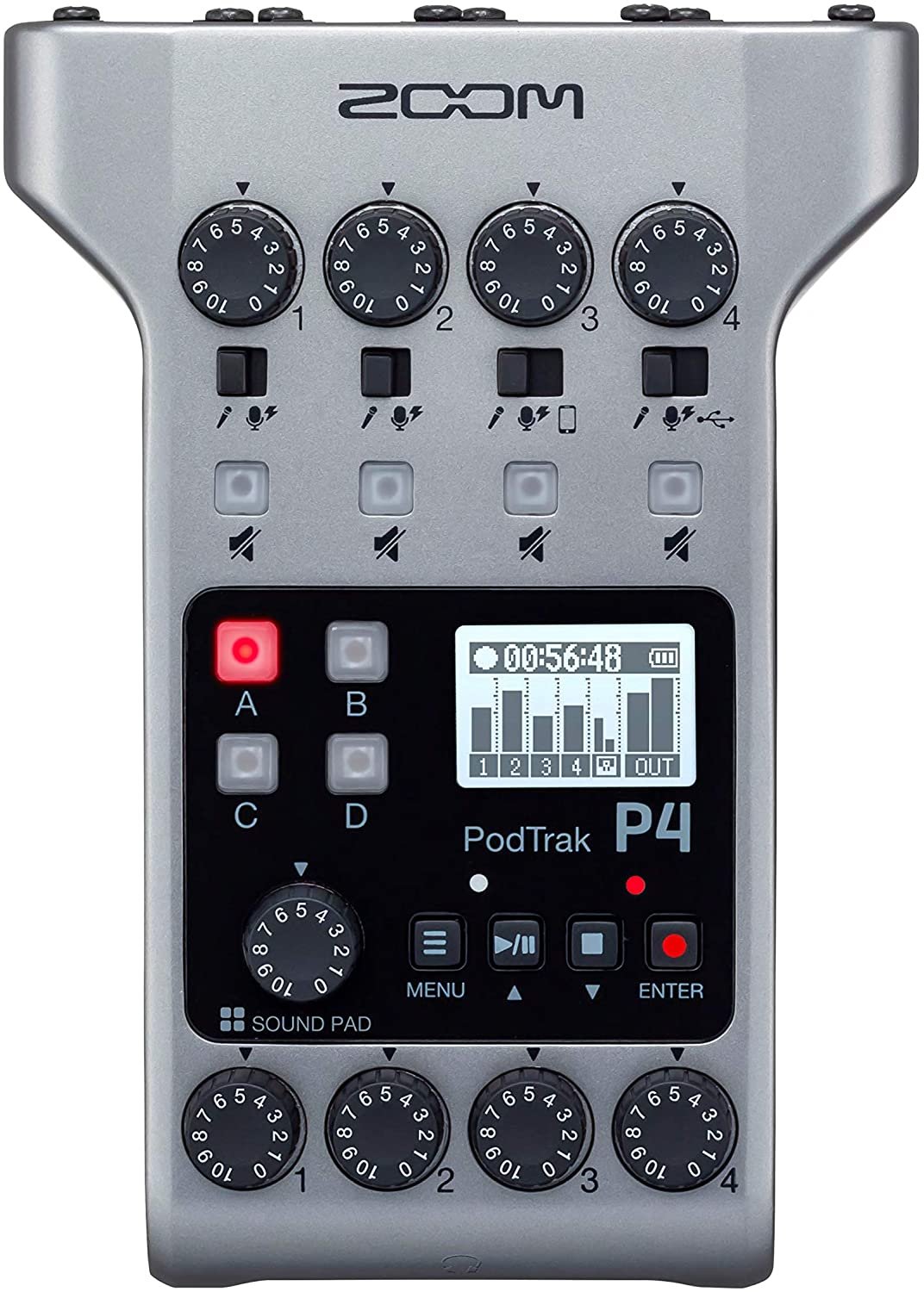 Zoom PodTrak P4 Portable Multitrack Podcast Recorder