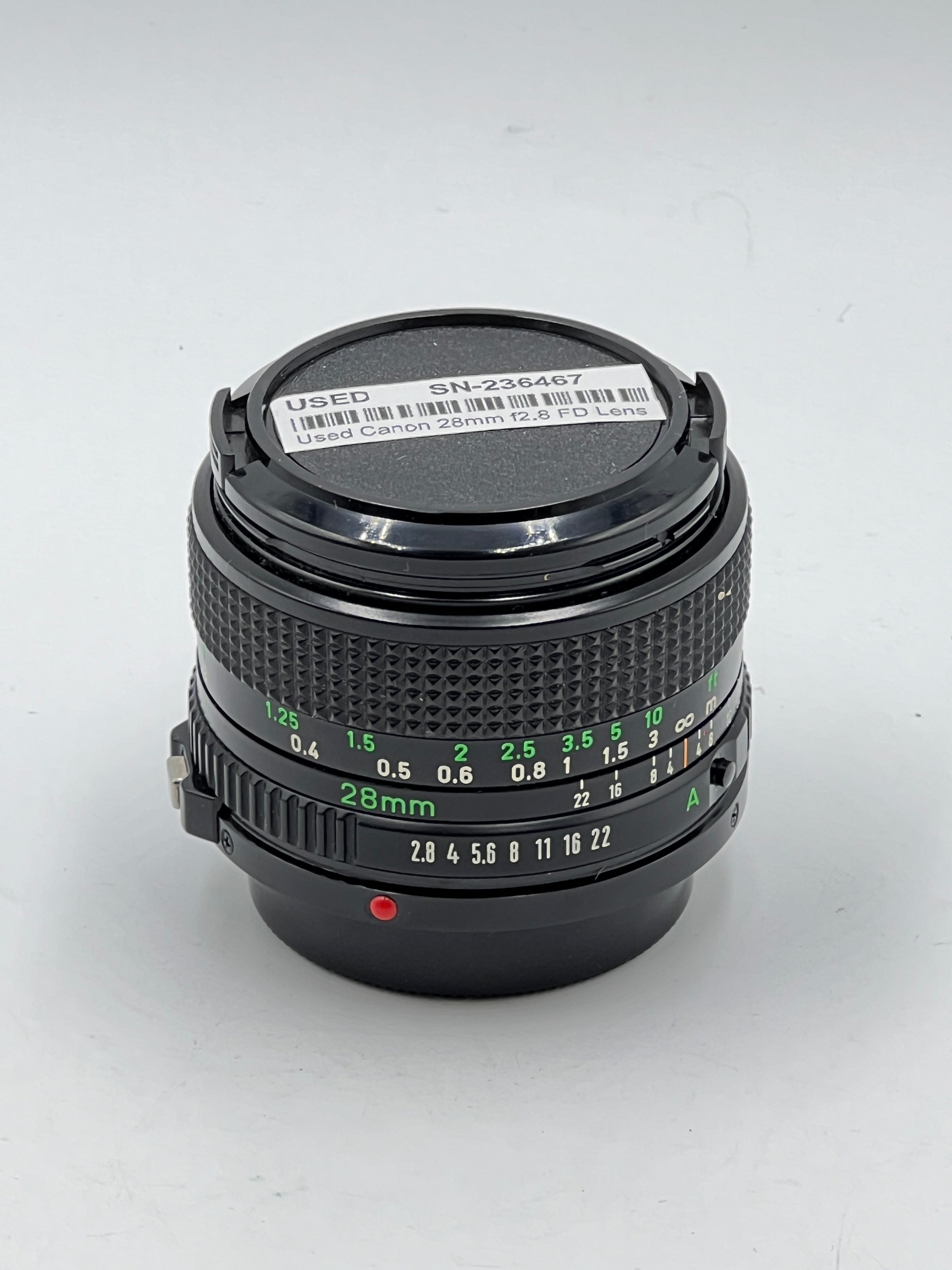 Used Canon 28mm f2.8 FD Lens