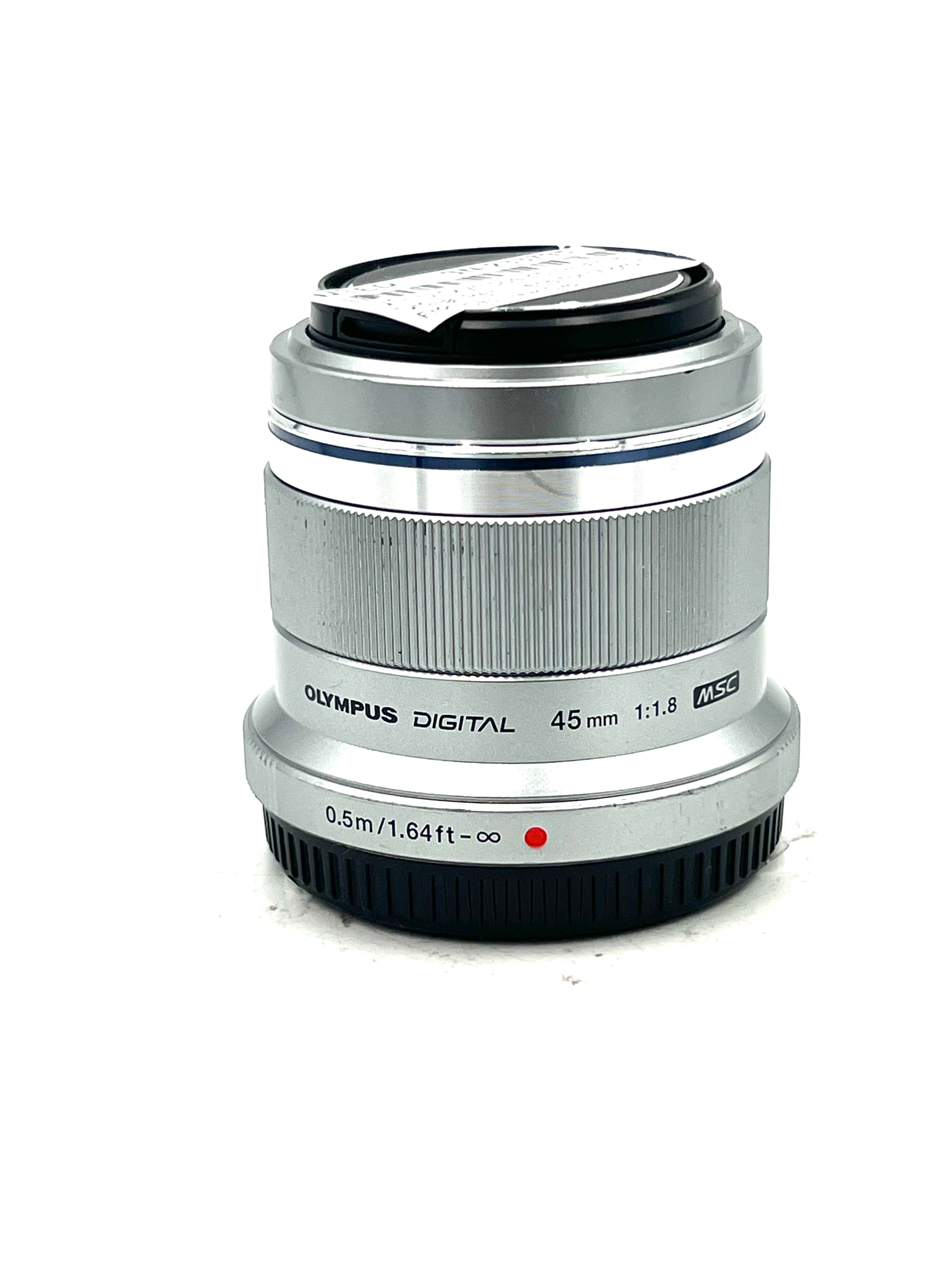 USED Olympus 45mm F1.8 M.Zuiko Digital Pen  Lens for Micro Four Thirds (Silver)