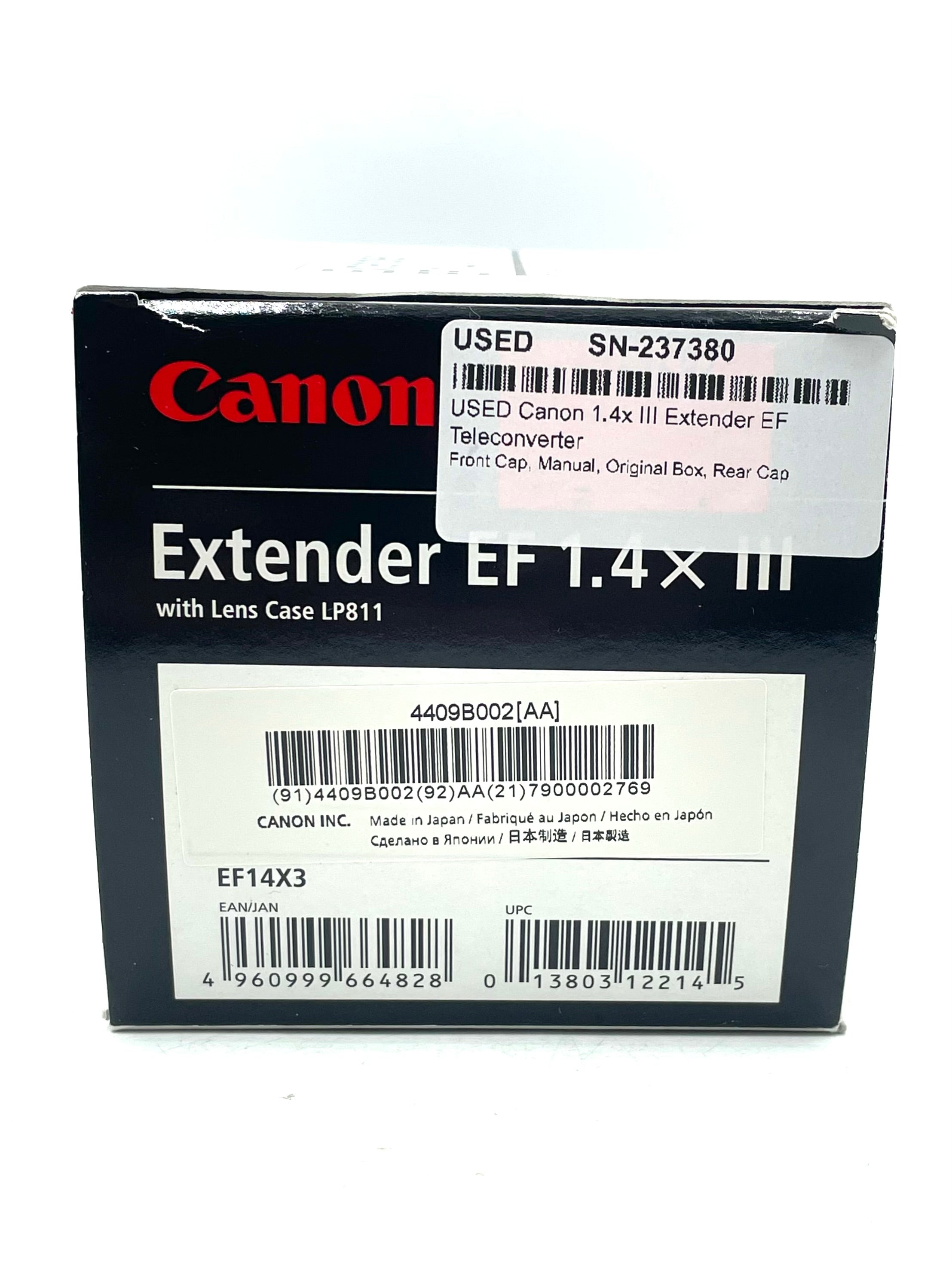 USED Canon 1.4x III Extender EF Teleconverter