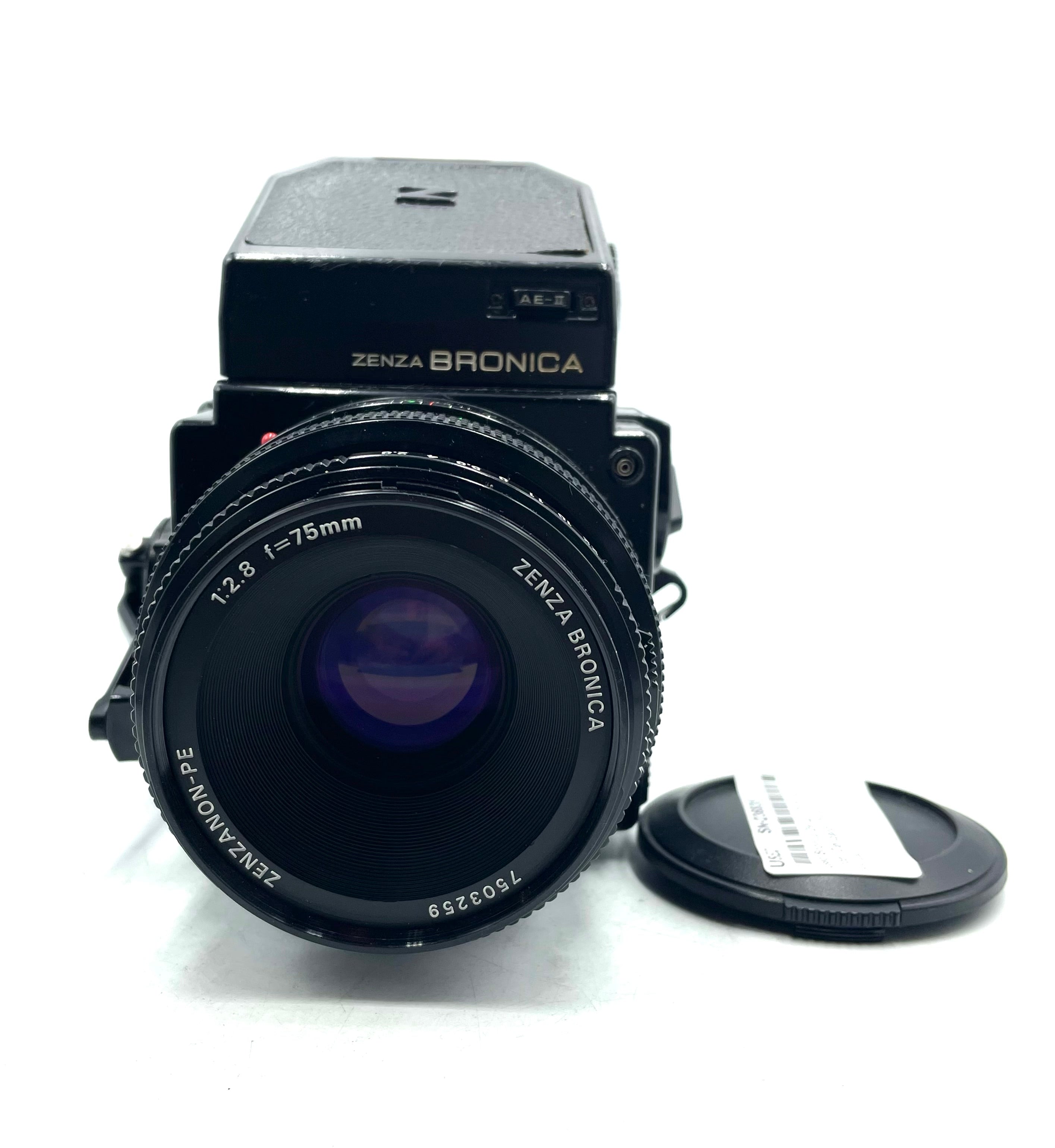 Used Bronica Zenza ETR Si, AE-II Finder, Zenzanon 75mm f2.8 Lens, 120 Back